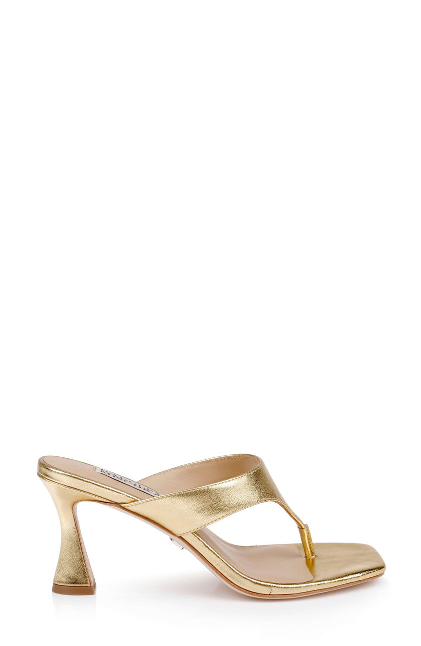 Gold Metallic | Whitley Mid Heel Sandal Side