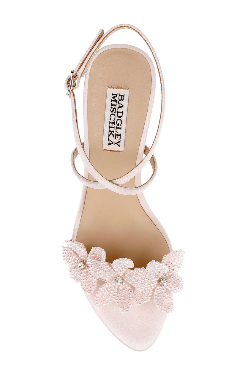 Champagne Satin | Whitney Ankle Strap Sandal Top