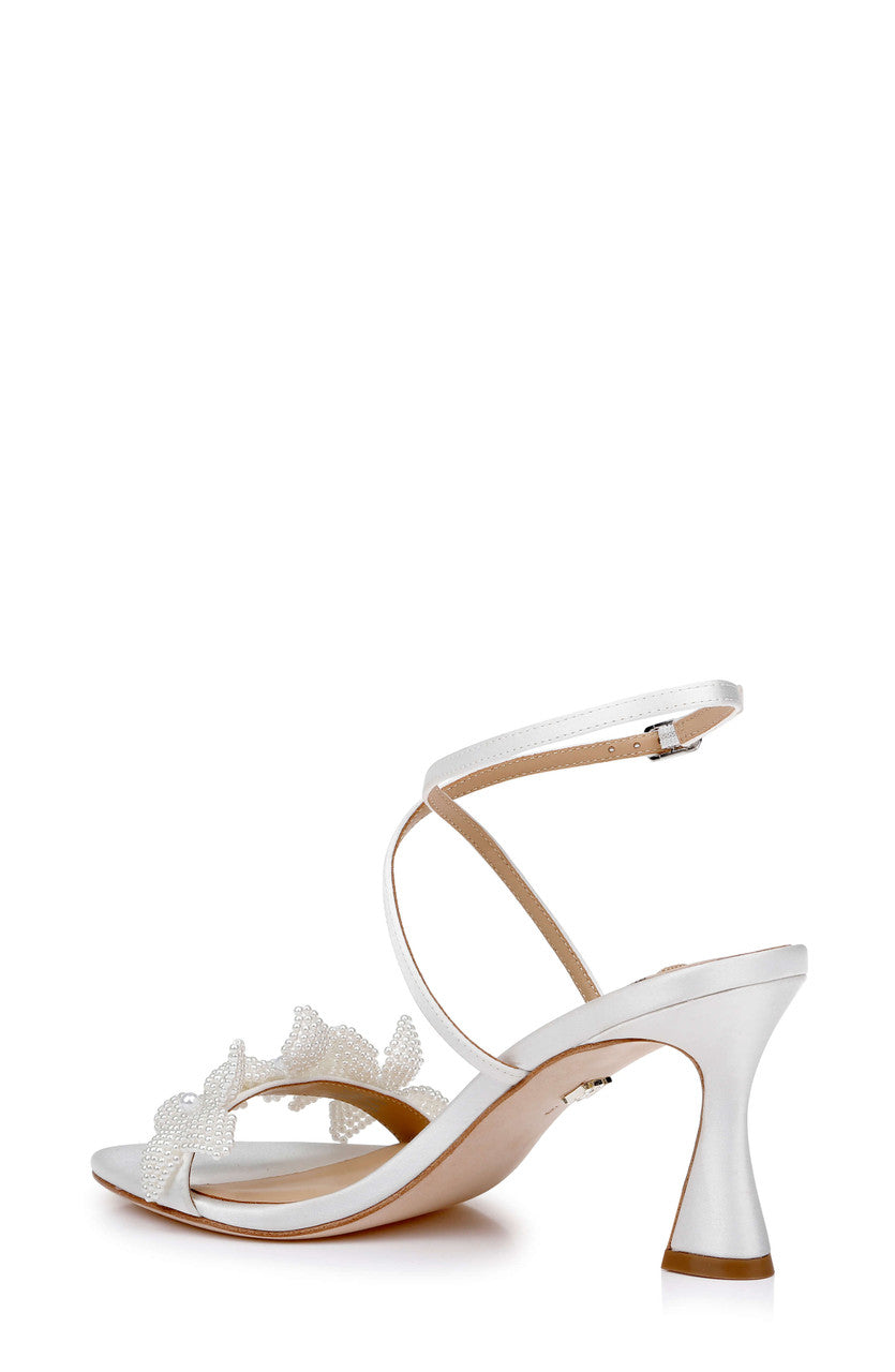 White Satin | Whitney Ankle Strap Sandal Back Side