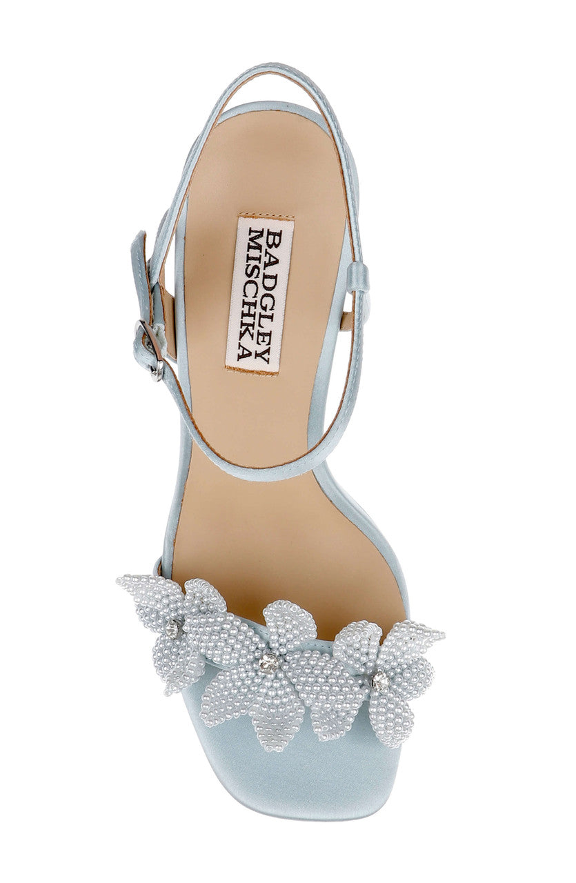 Mist Blue Satin | Wicket Ankle Strap Platform Sandal Top