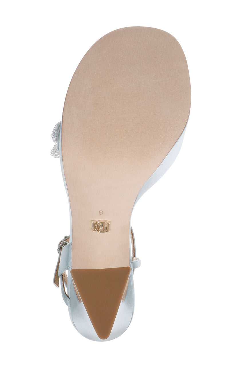 Mist Blue Satin | Wicket Ankle Strap Platform Sandal Sole