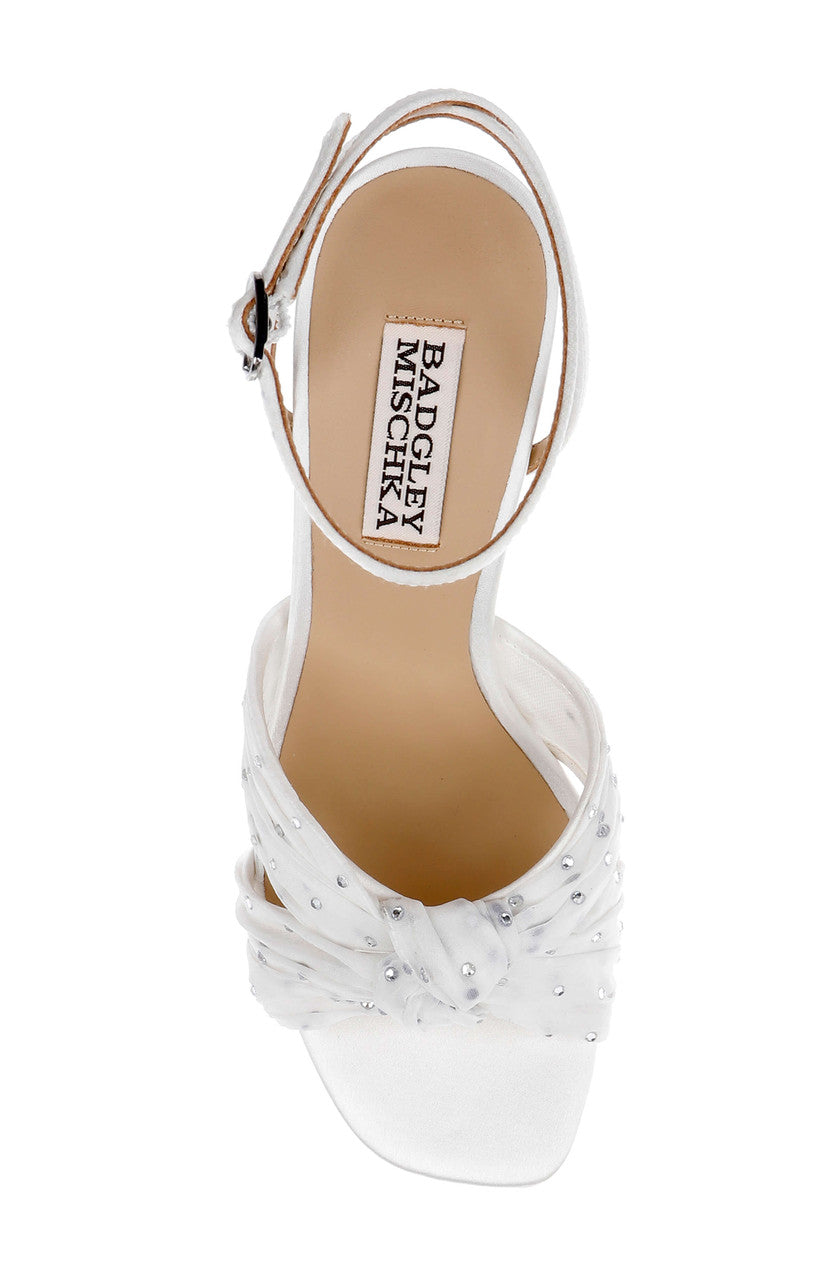 White Satin | Wila Ankle Strap Sandal Top