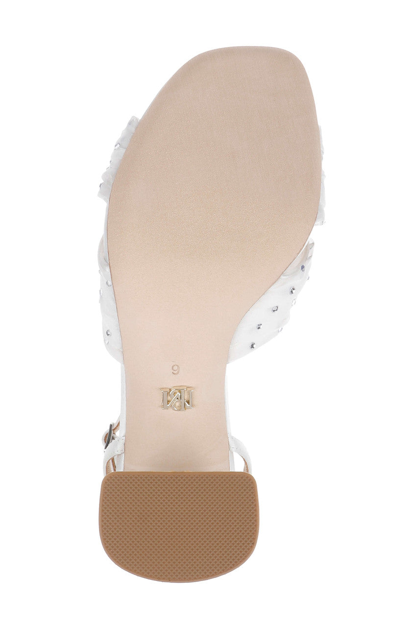 White Satin | Wila Ankle Strap Sandal Sole