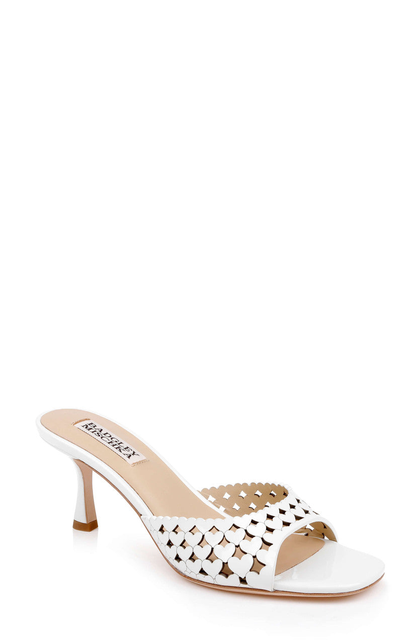 White Patent | Windy Kitten Heel Sandal Front Side