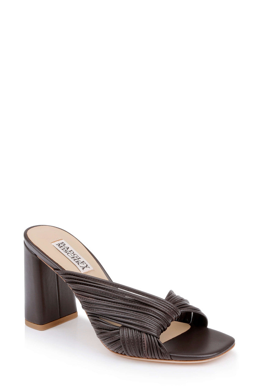 Brown Leather | Winslow Block Heel Sandal Front Side