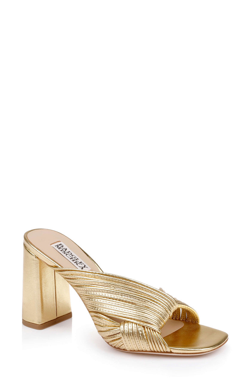 Gold Metallic | Winslow Block Heel Sandal Front Side