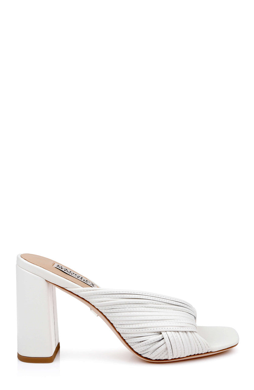 White Leather | Winslow Block Heel Sandal Side