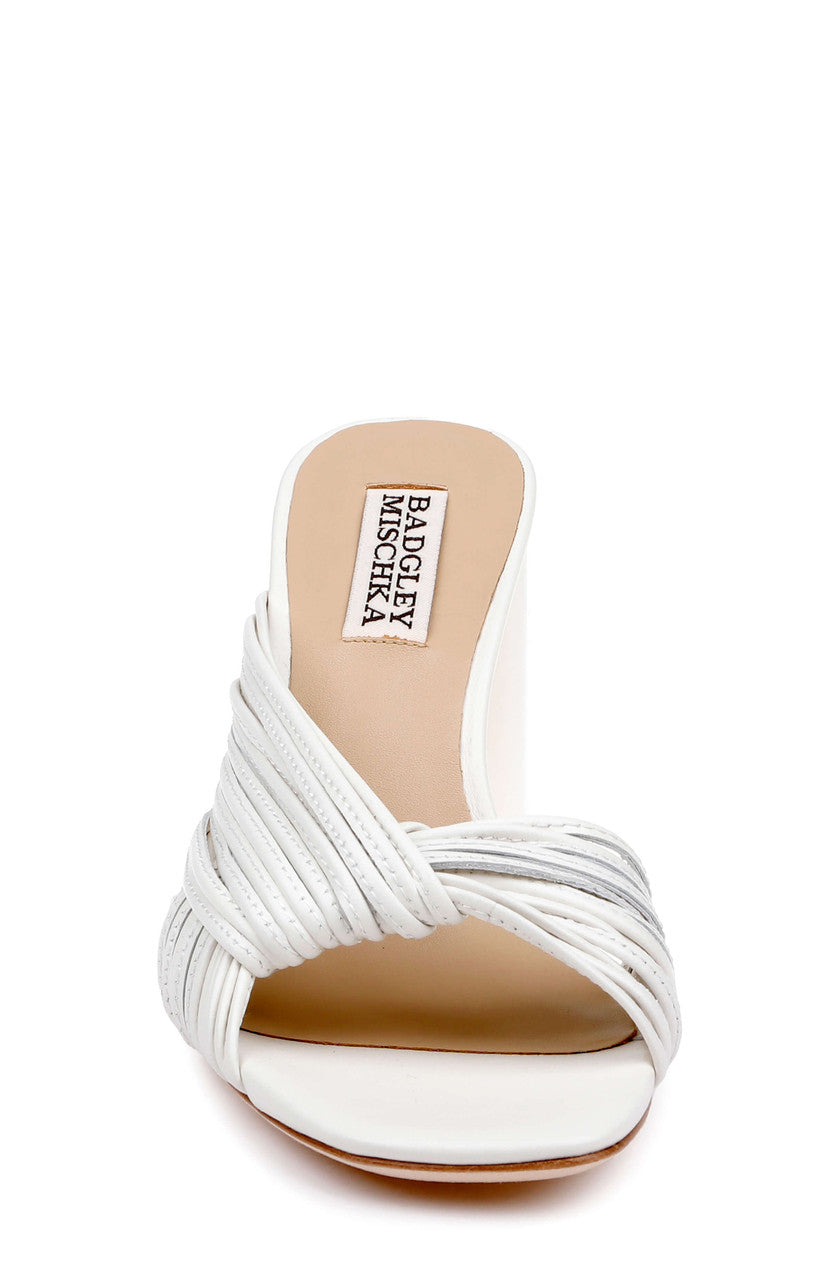 White Leather | Winslow Block Heel Sandal Front