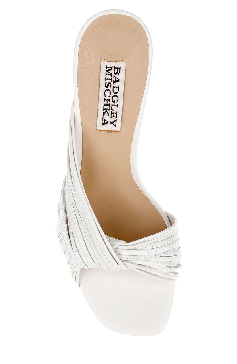 White Leather | Winslow Block Heel Sandal Top