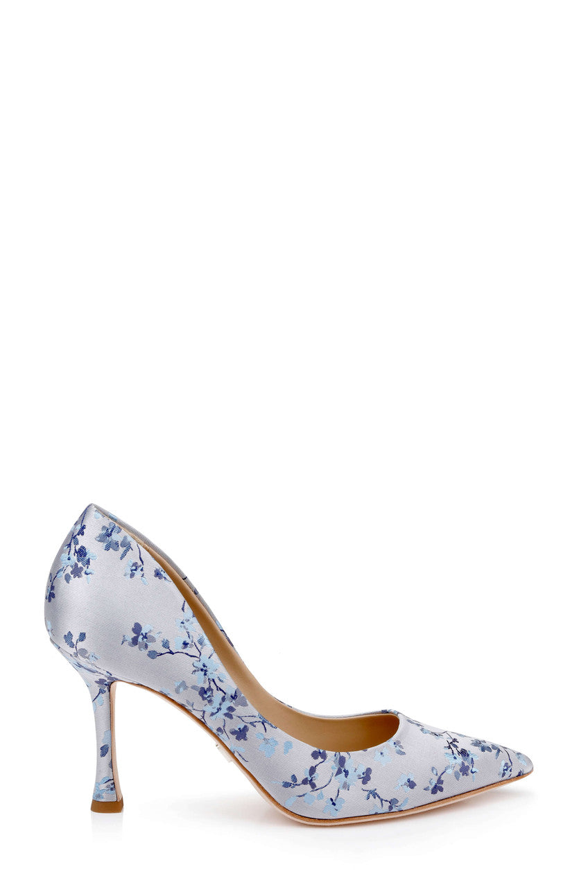Light Blue | Wonder Floral Pointed Toe Pump Side
