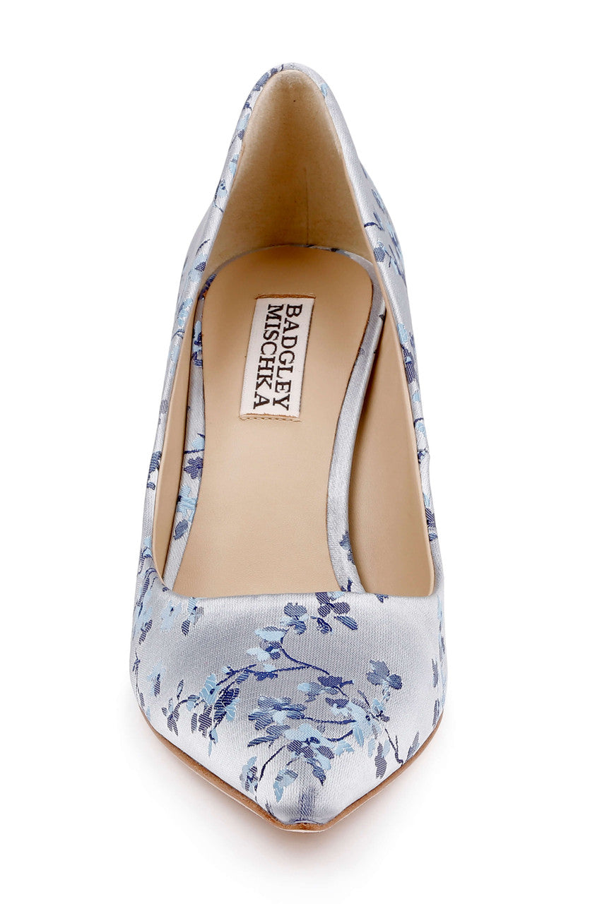 Light Blue | Wonder Floral Pointed Toe Pump Front