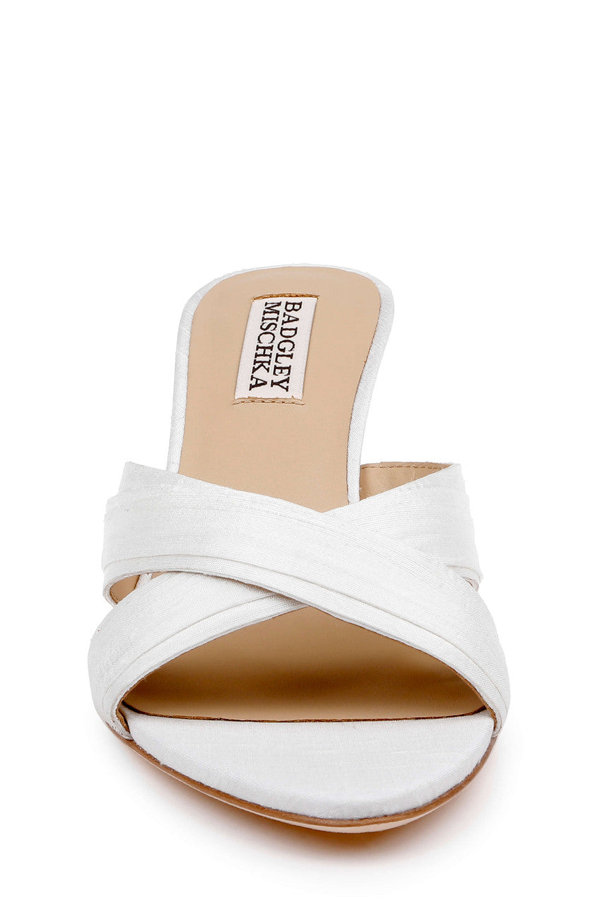 Ivory Silk | Xania Heeled Sandal Front