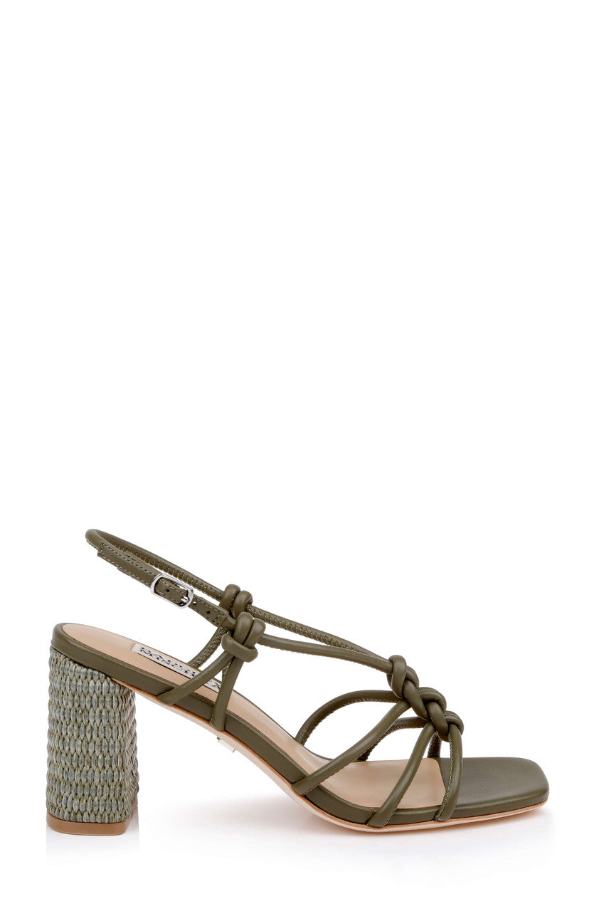 Olive Leather | Xiara Slingback Sandal Side