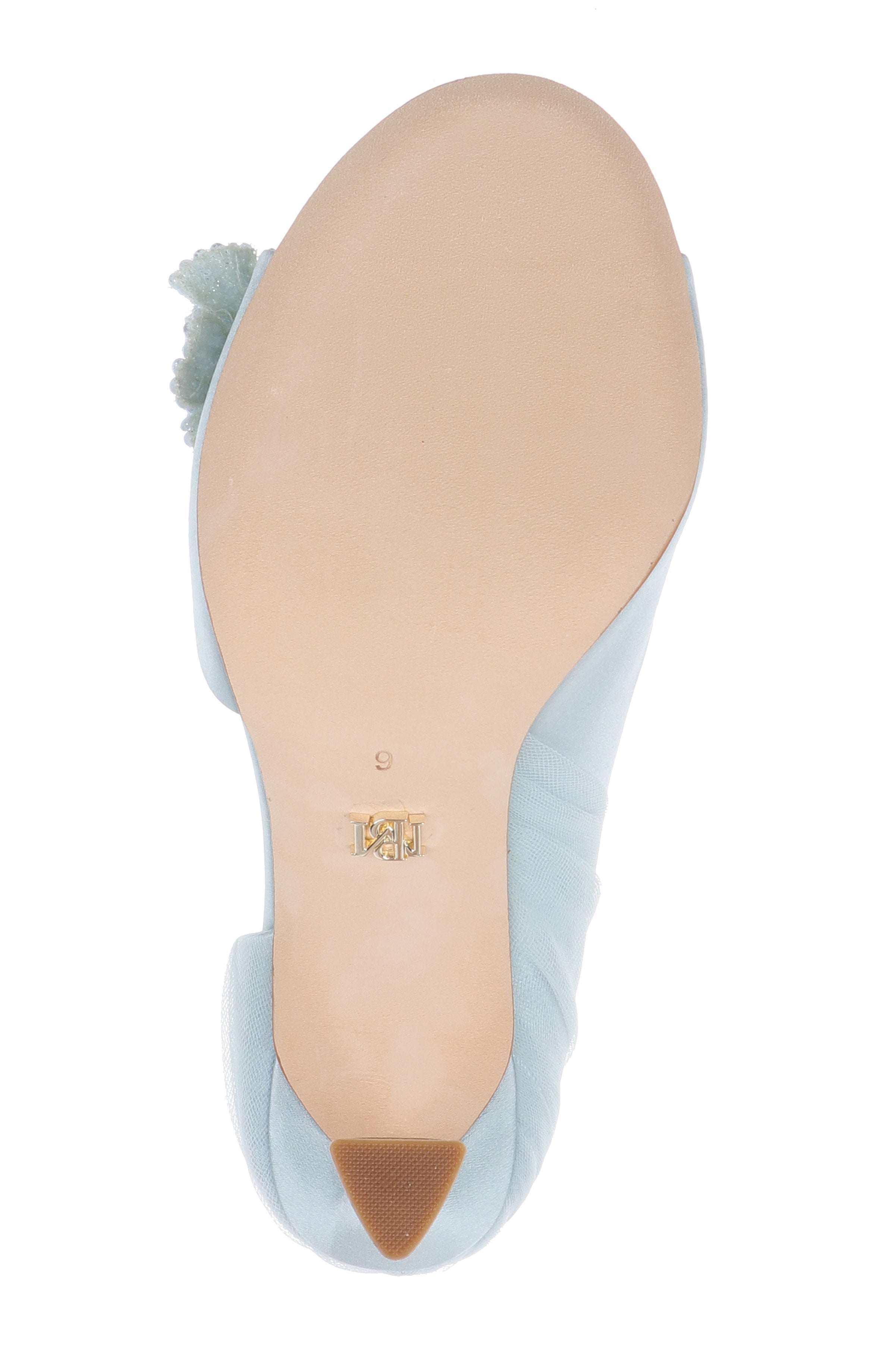 Mist Blue Satin | Yana Peep Toe d'Orsay Pump Sole
