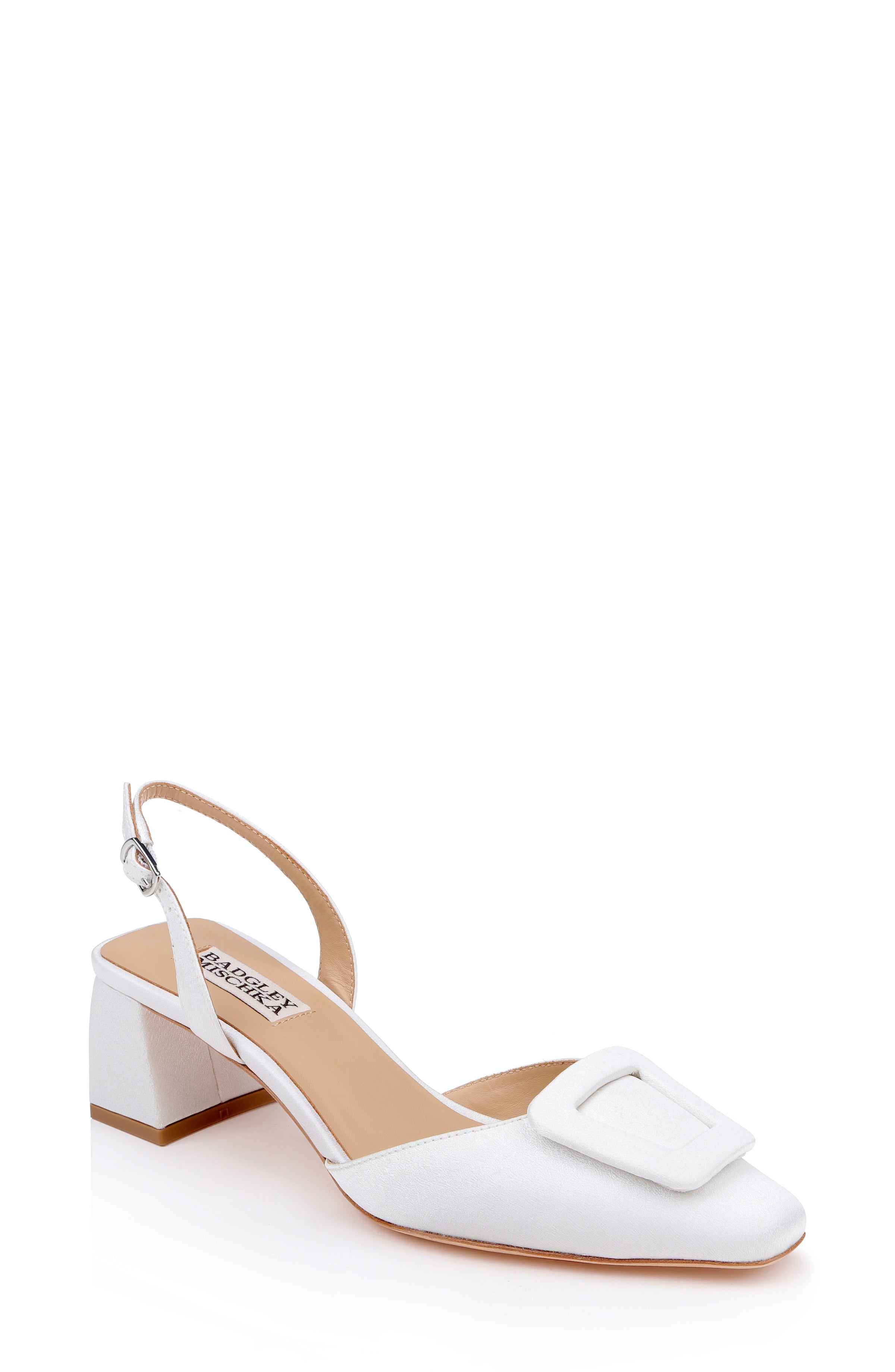 White Crepe | Yaneli Slingback Pump Front Side