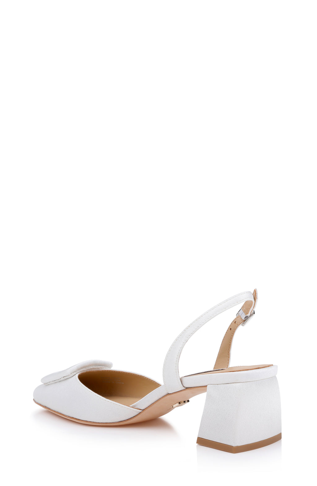 White Crepe | Yaneli Slingback Pump Back Side