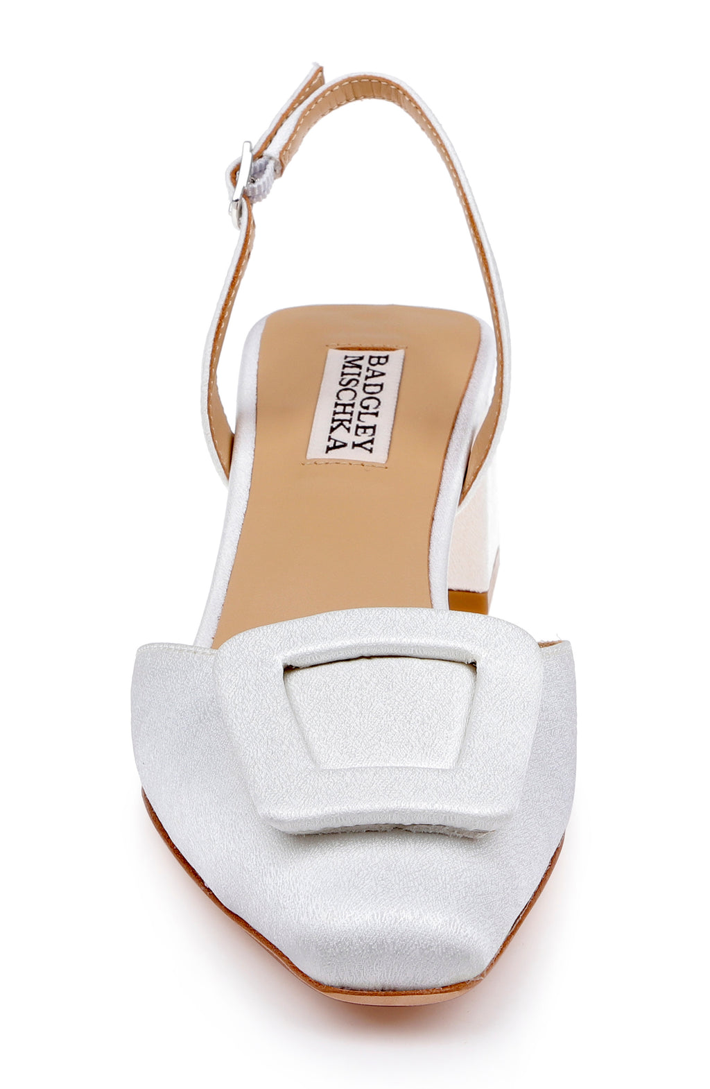 White Crepe | Yaneli Slingback Pump Front