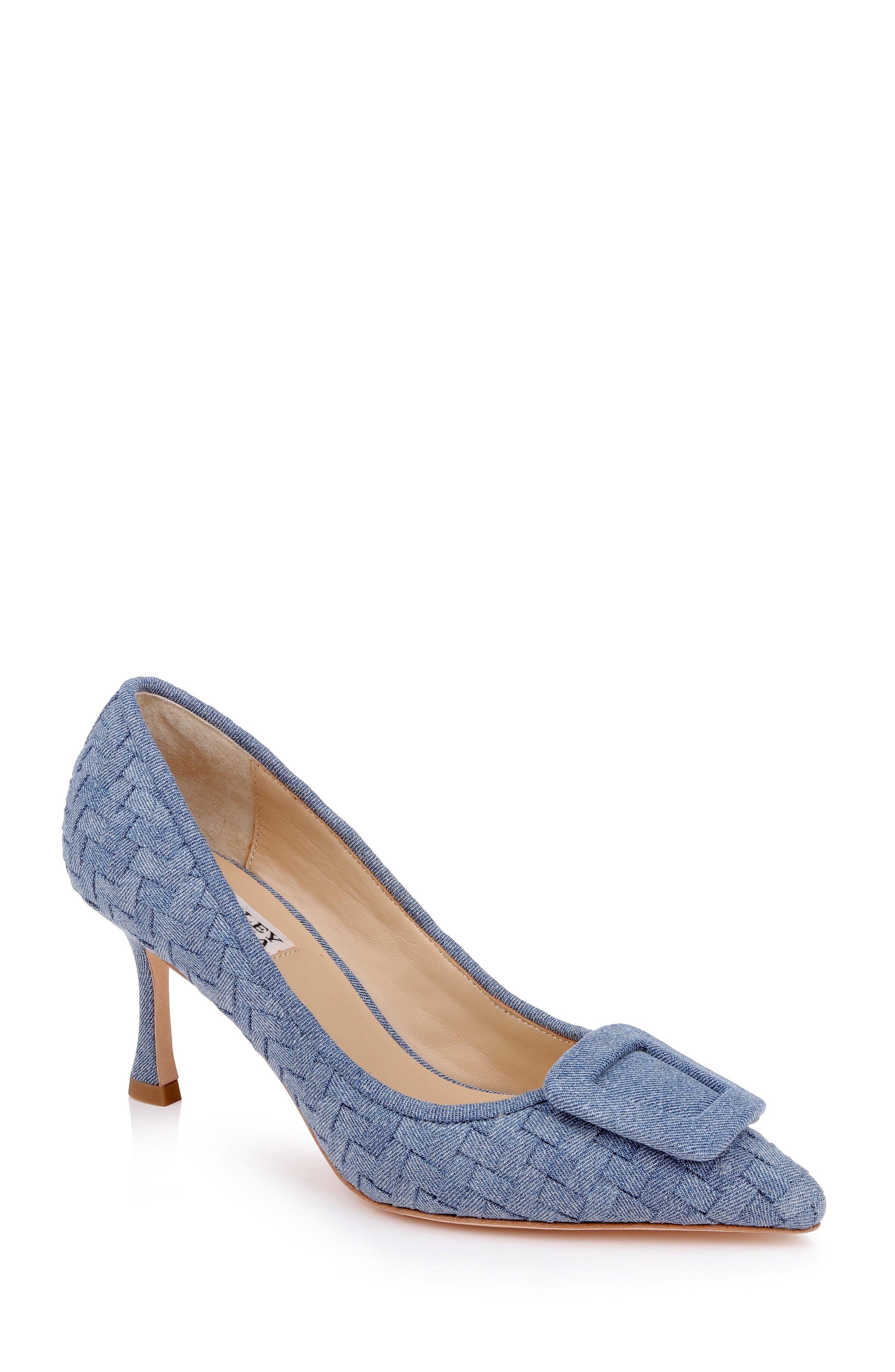 Light Denim | Yanet Pointed Toe Pump Front Side