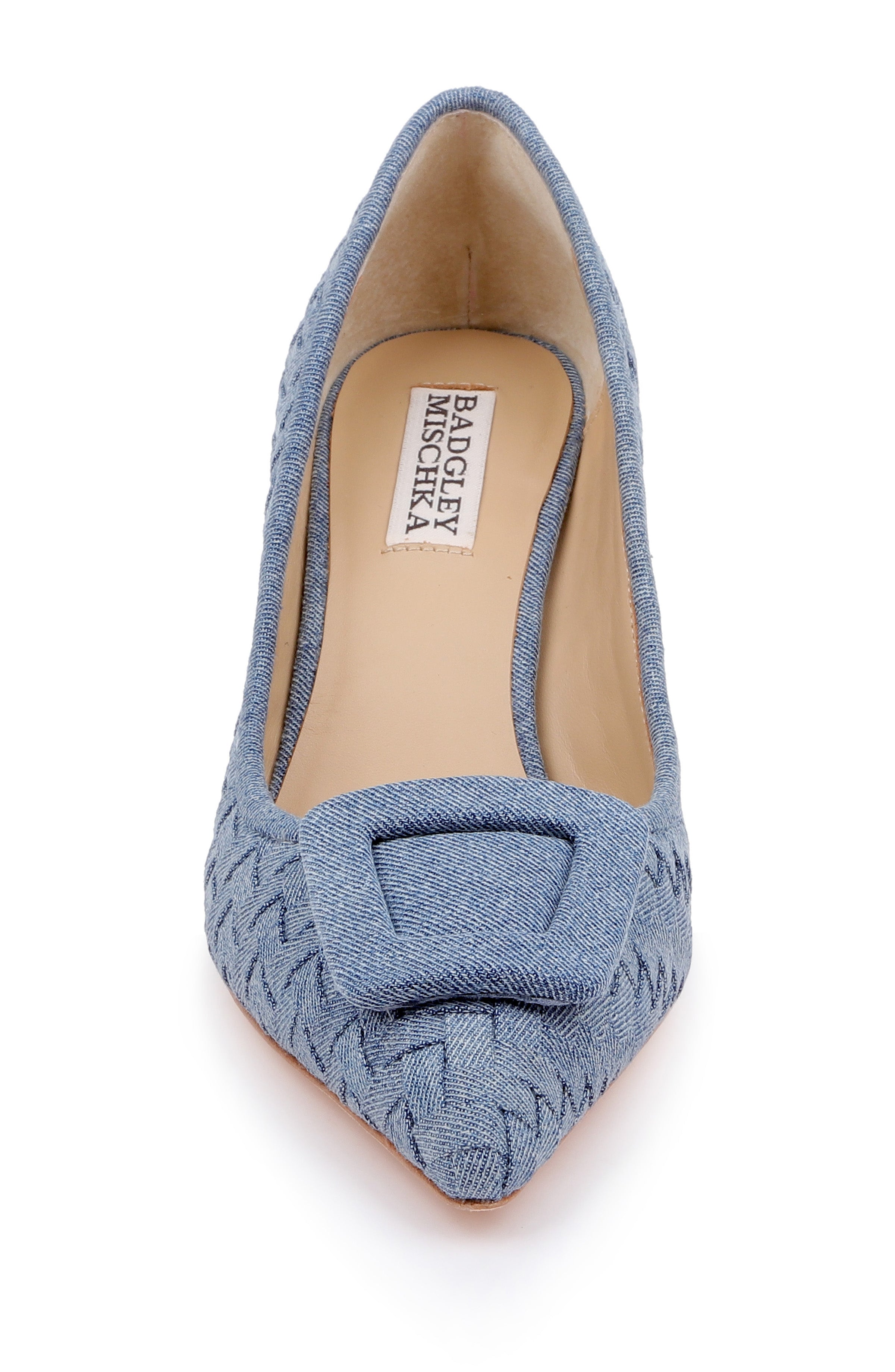 Light Denim | Yanet Pointed Toe Pump Front