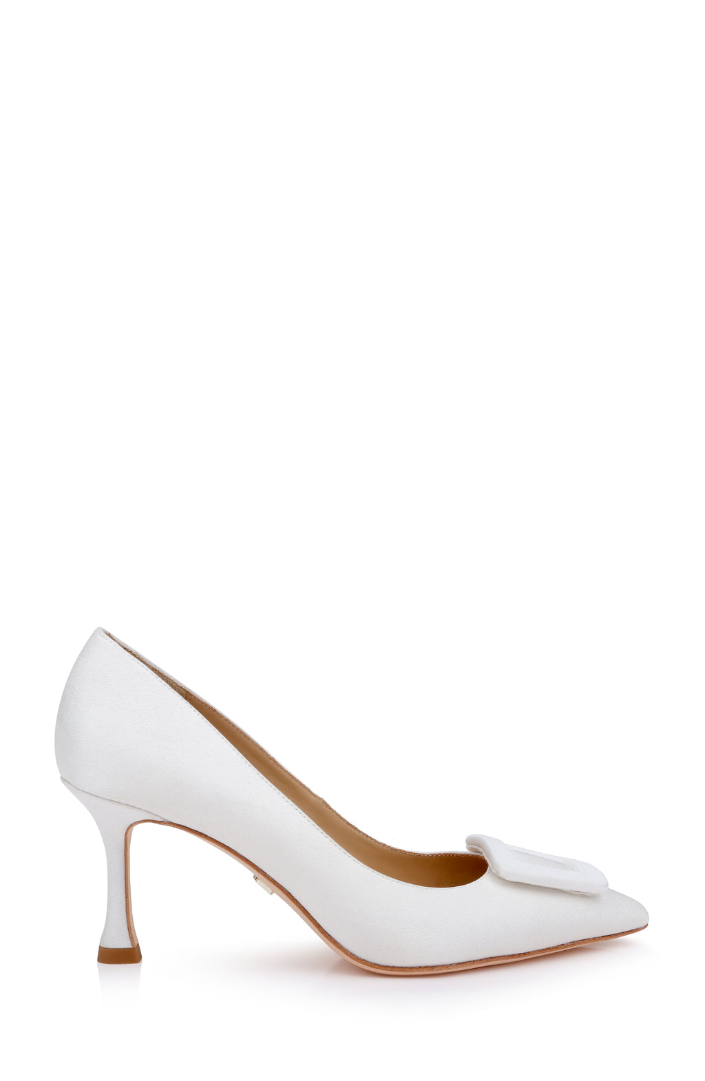 White Crepe | Yanet II Pointed Toe Pump Side