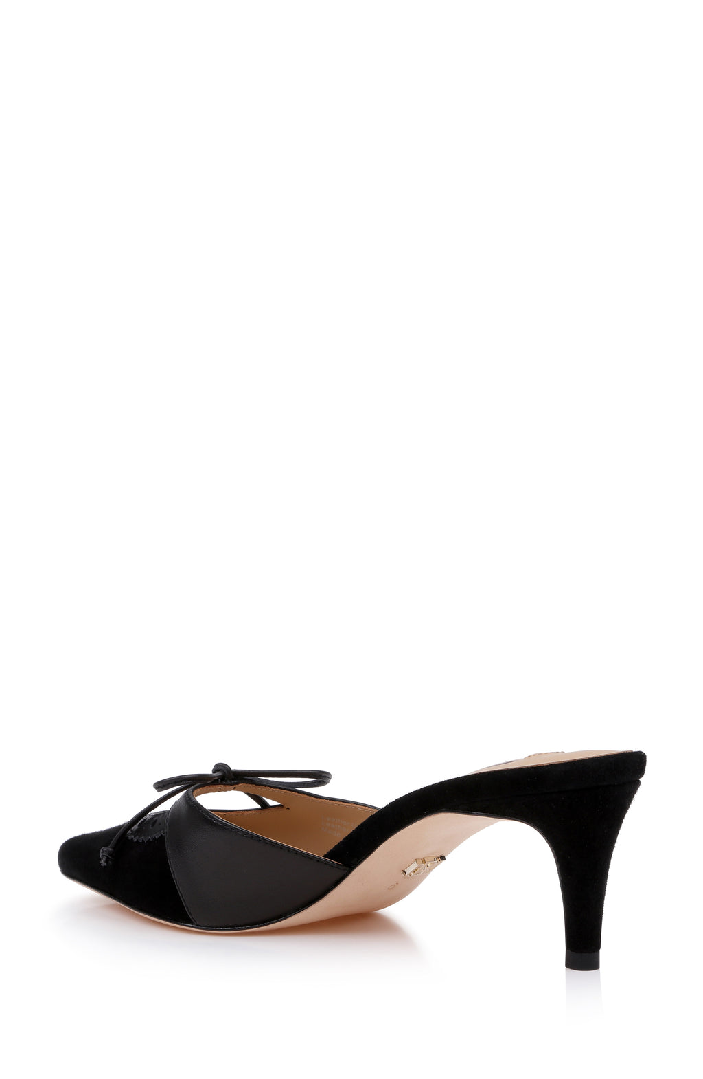 Black Suede | Yannah Pointed Toe Mule Pump Back Side
