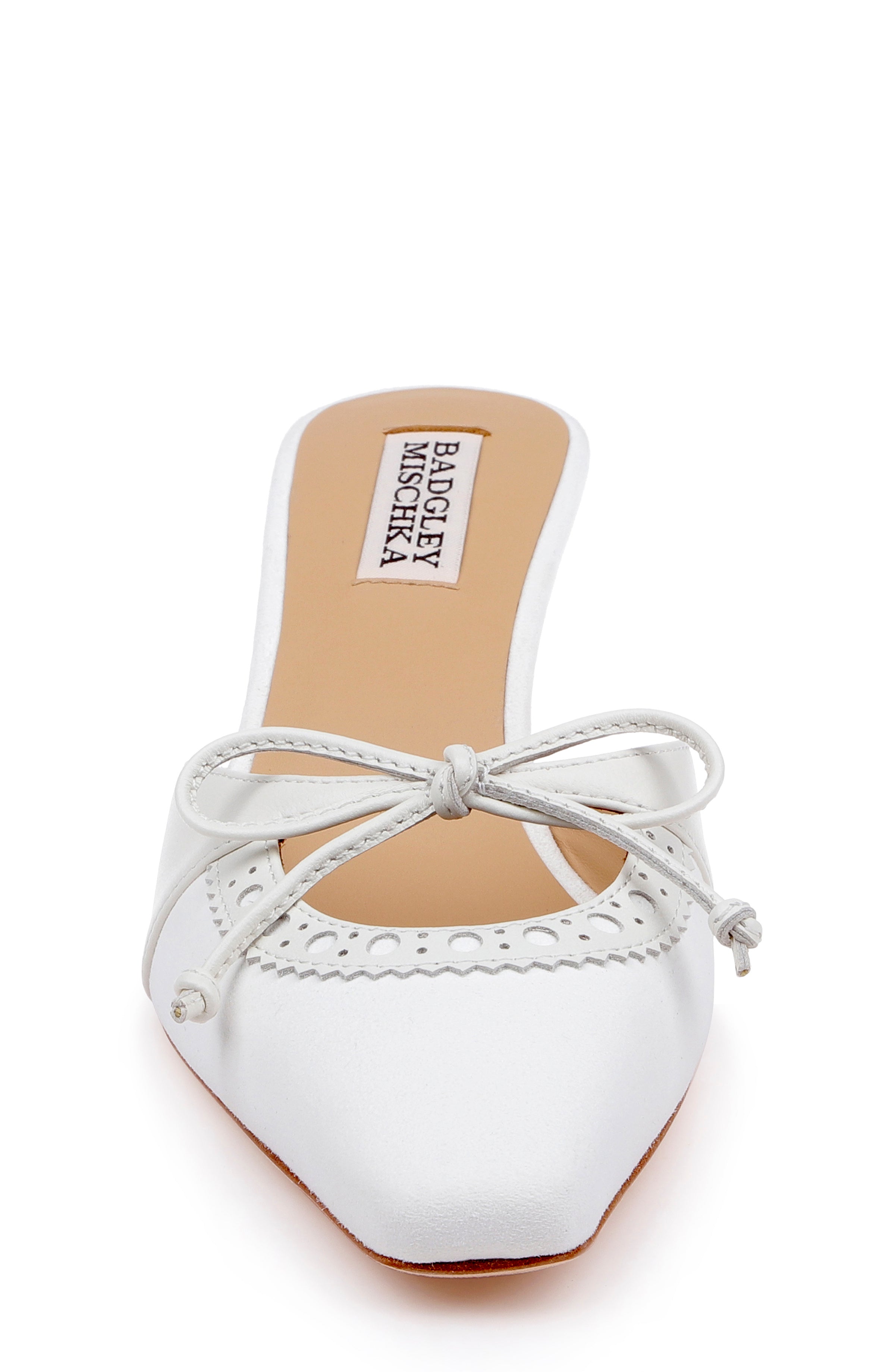 White Suede | Yannah Pointed Toe Mule Pump Front