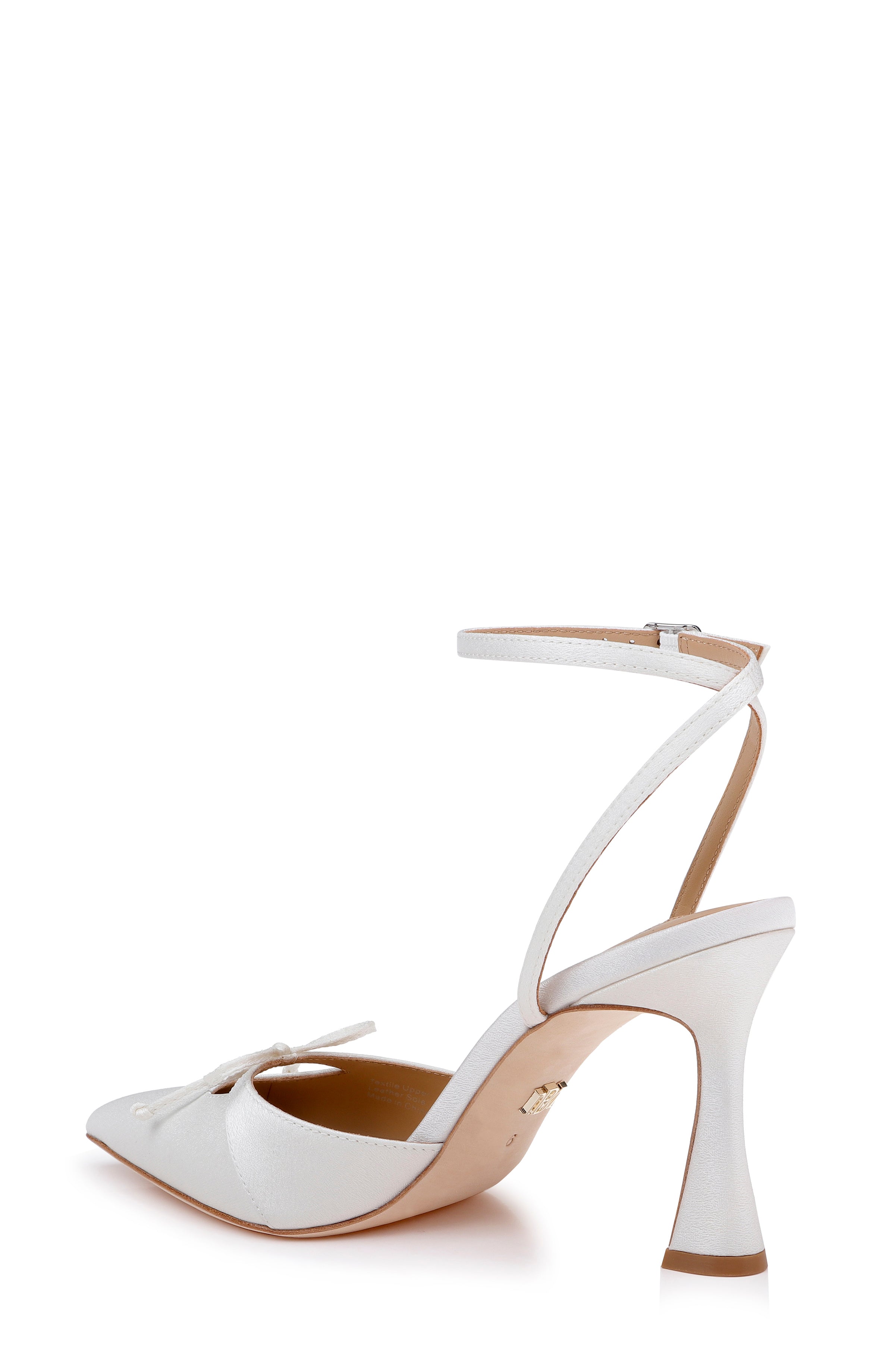 White Crepe | Yara II Ankle Strap Pump Back Side