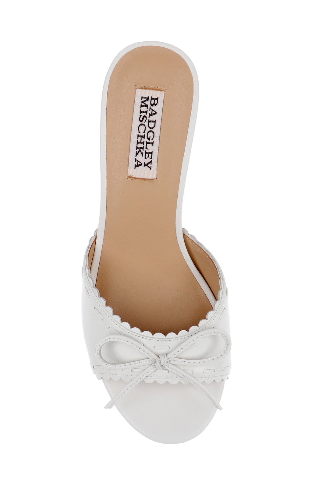White Leather | Yaritza Bow Heeled Sandal Top