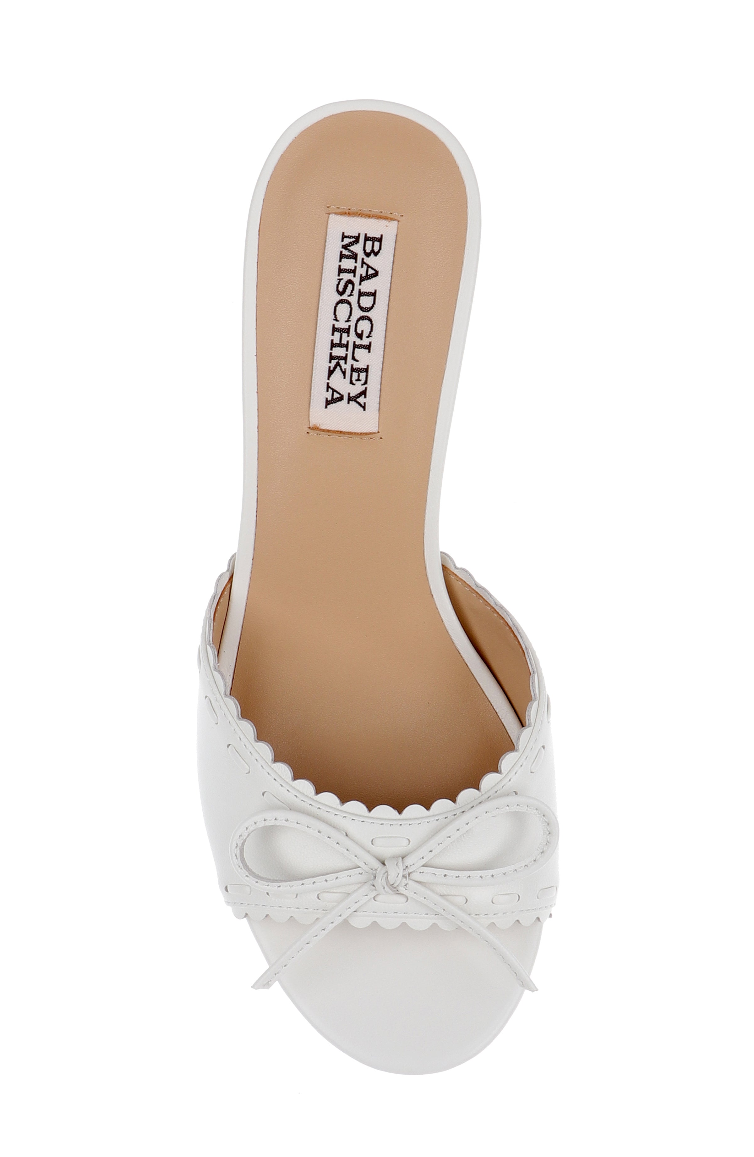 White Leather | Yaritza Bow Heeled Sandal Top