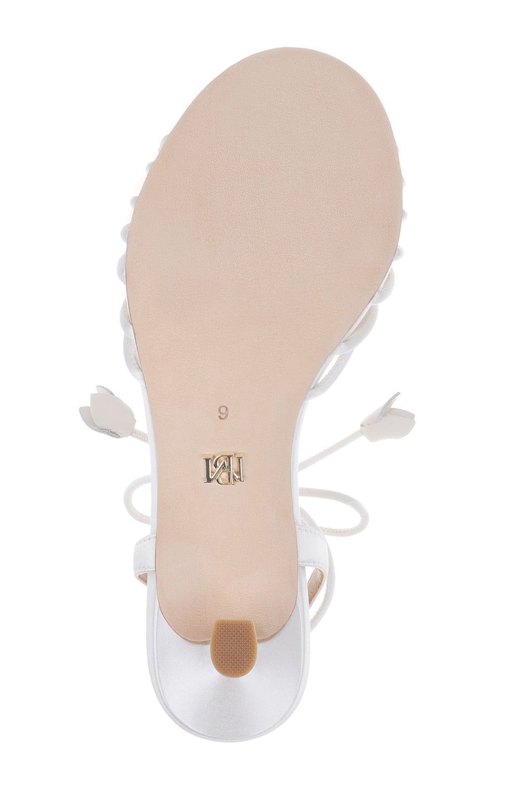 White Satin | Yelena Leather Ankle Strap Sandal Sole