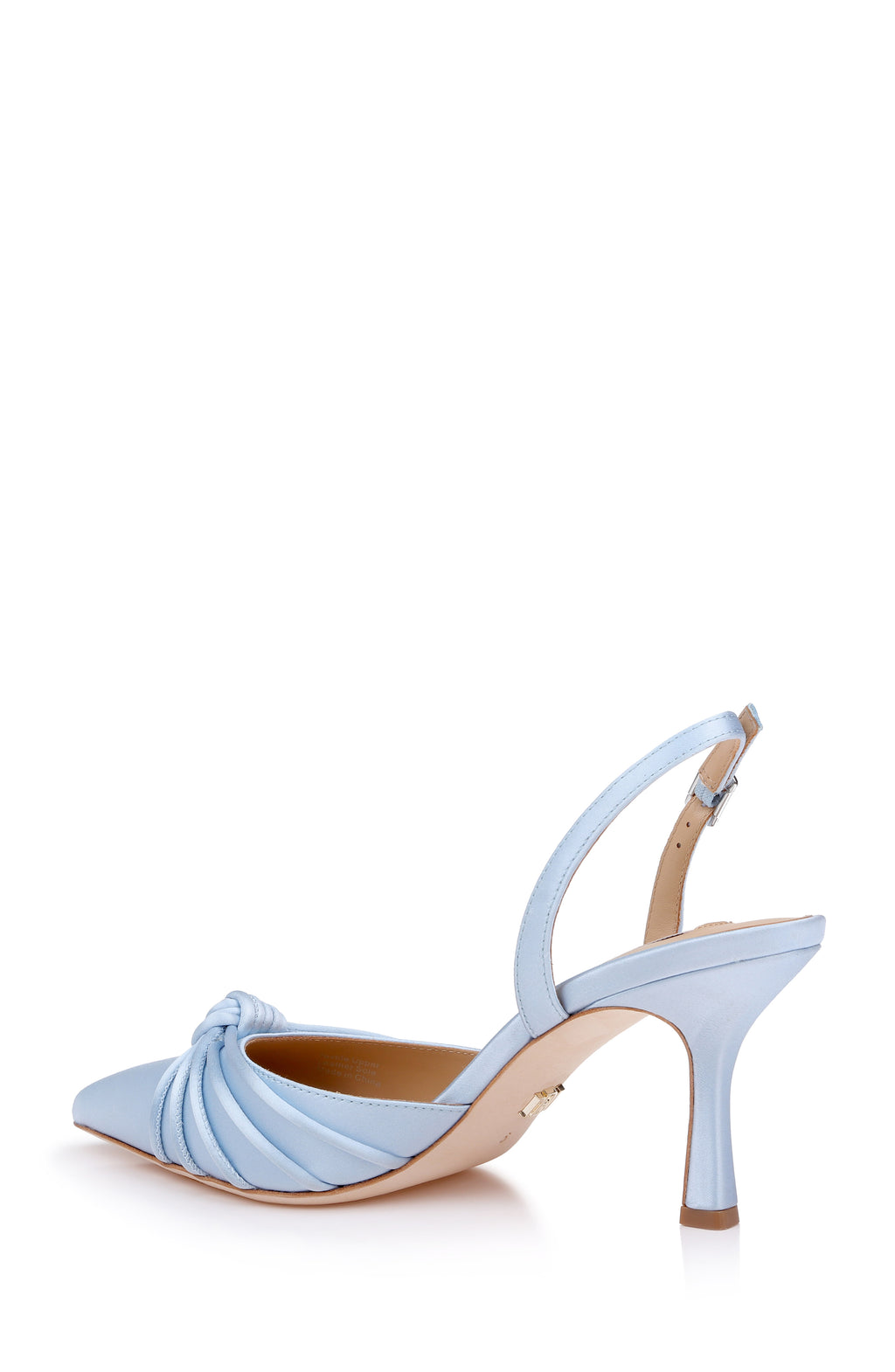 Blue Satin | Yena Pointed Toe Slingback Pump Back Side