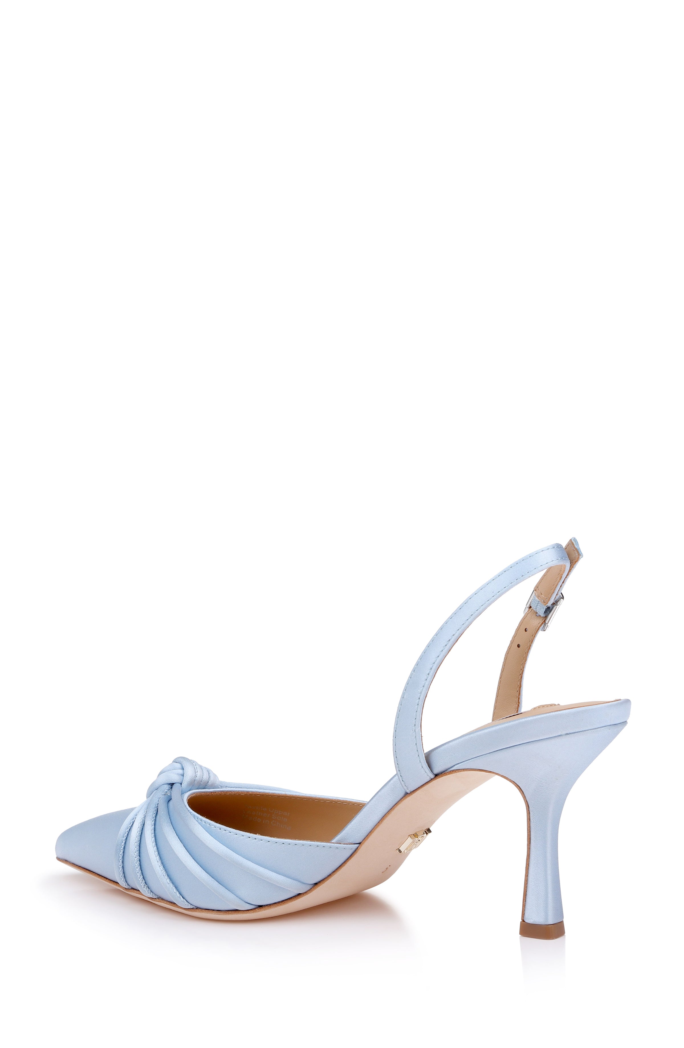 Blue Satin | Yena Pointed Toe Slingback Pump Back Side