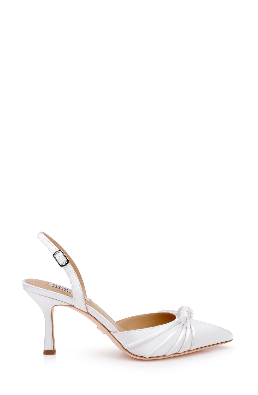 White Satin | Yena Pointed Toe Slingback Pump Side
