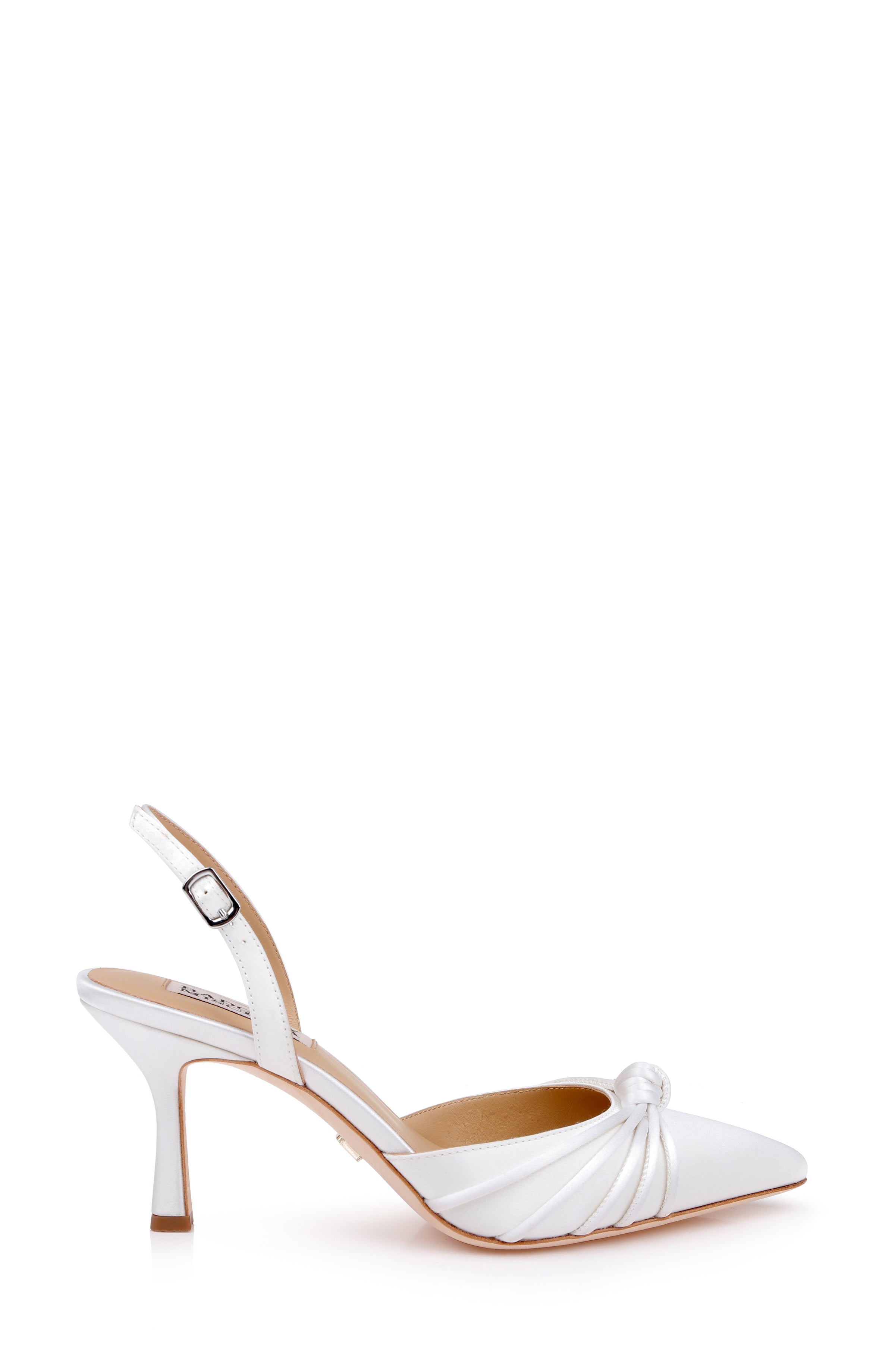 White Satin | Yena Pointed Toe Slingback Pump Side