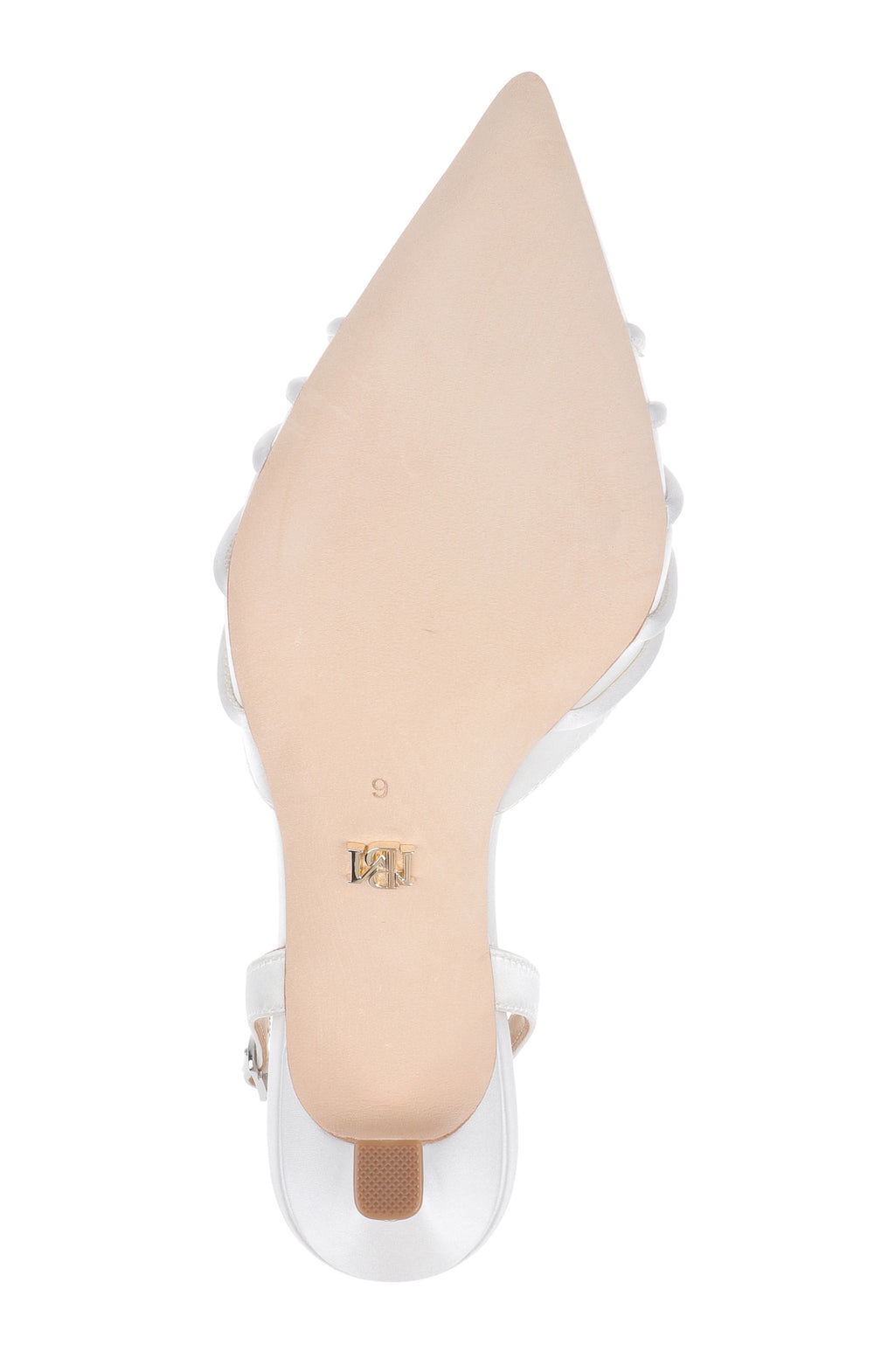 White Satin | Yena Pointed Toe Slingback Pump Sole
