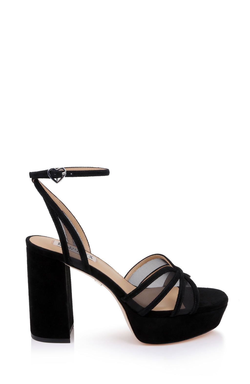 Black Suede | Yohana Platform Ankle Strap Sandal Side