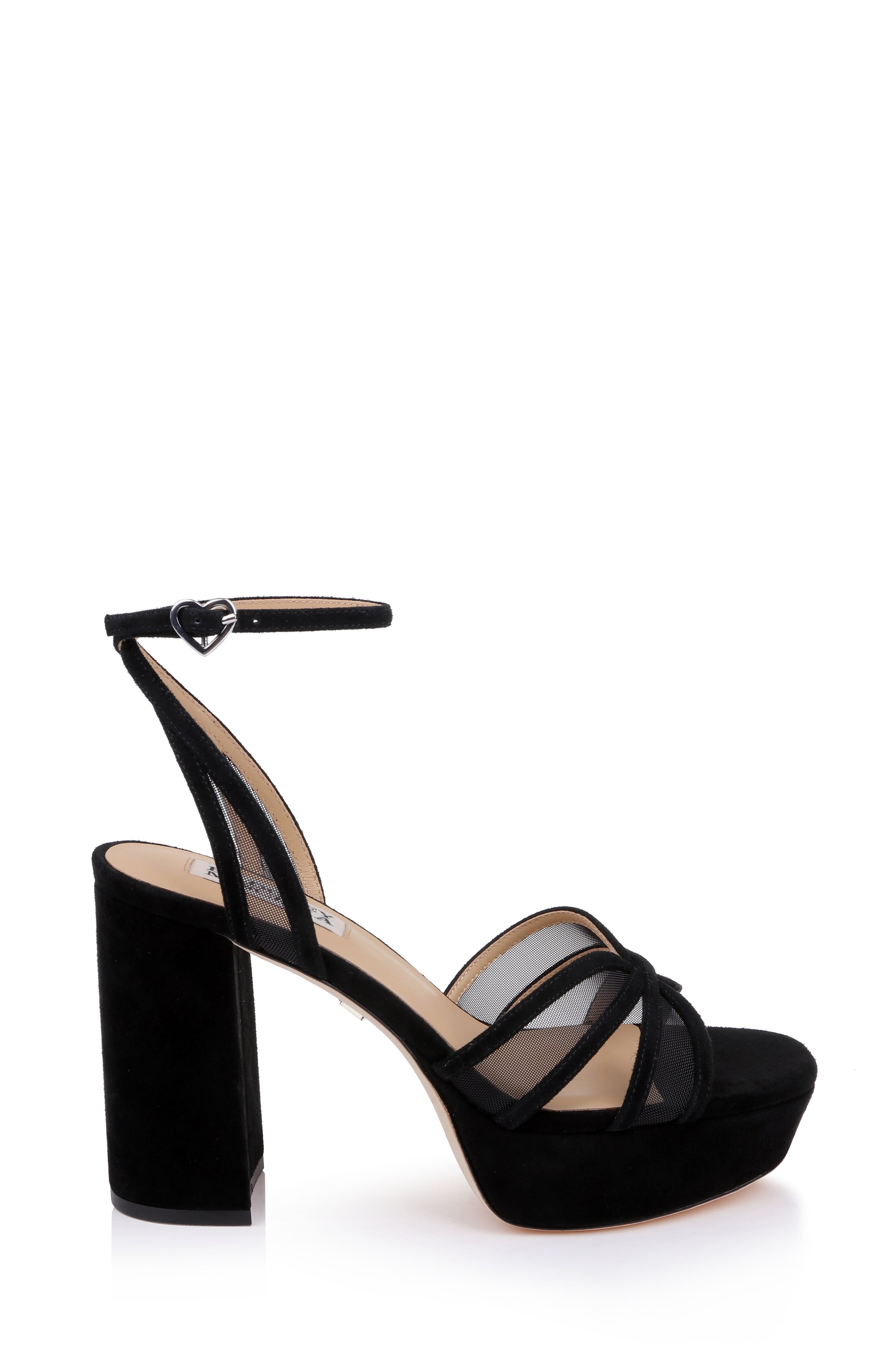Black Suede | Yohana Platform Ankle Strap Sandal Side