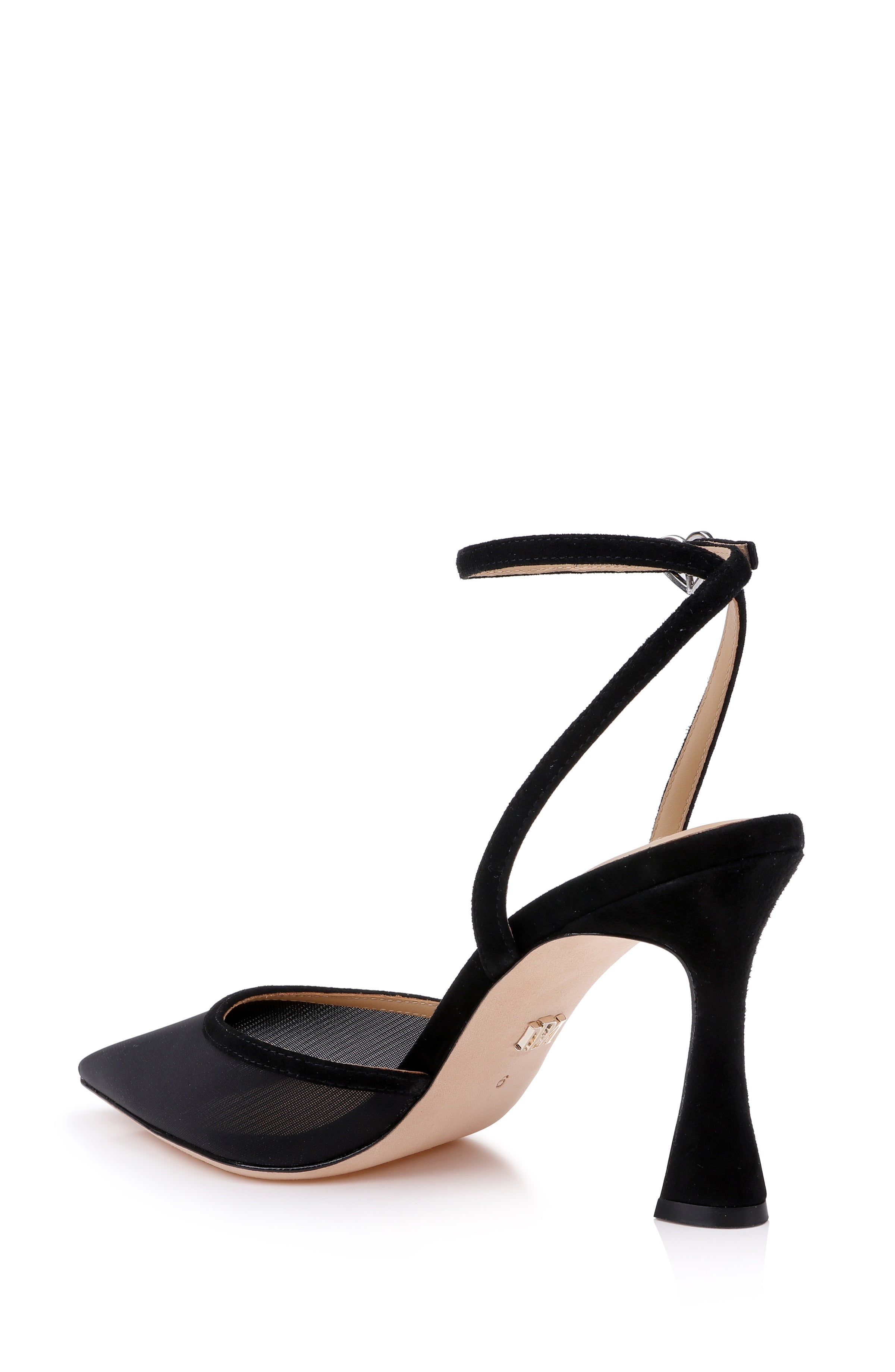Black Suede | Yordan Mesh Ankle Strap Pump Back Side