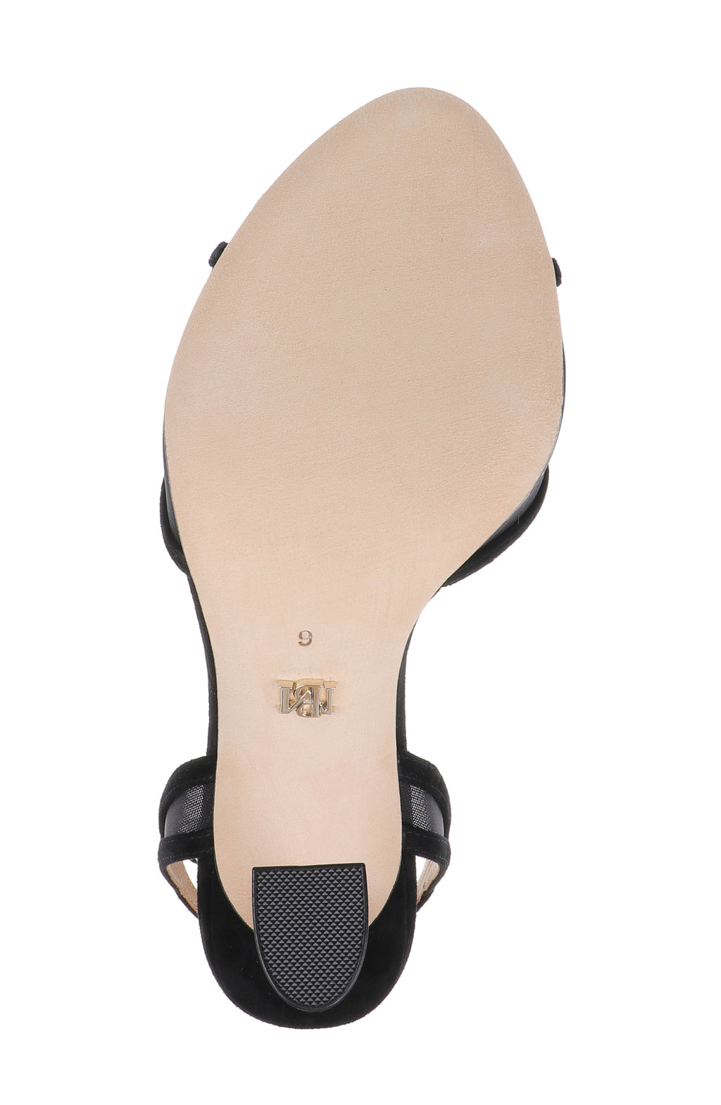Black Suede | Ysabel Mesh Ankle Strap Sandal Sole