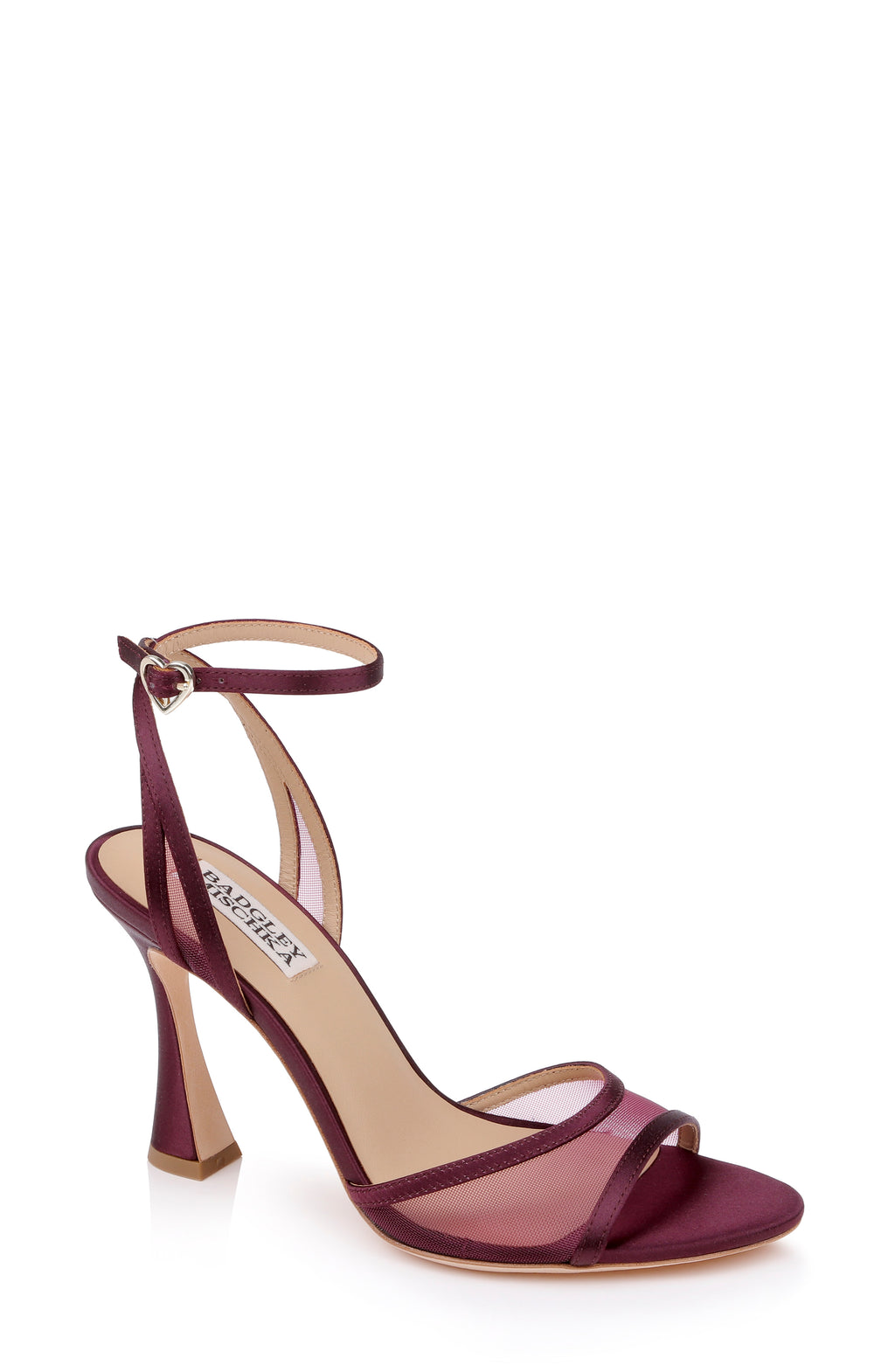 Cherry Satin | Ysabel Mesh Ankle Strap Sandal Front Side