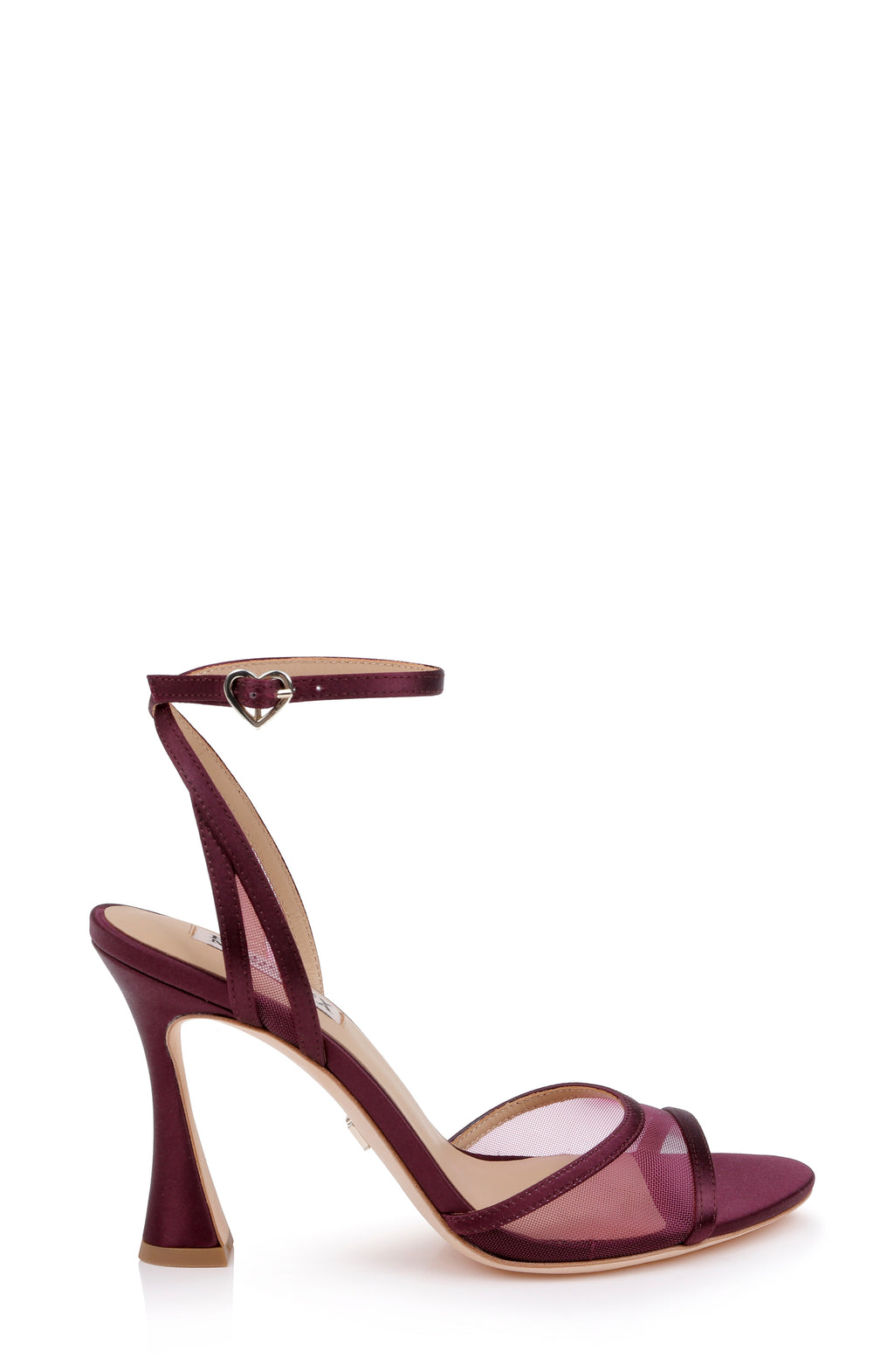 Cherry Satin | Ysabel Mesh Ankle Strap Sandal Side