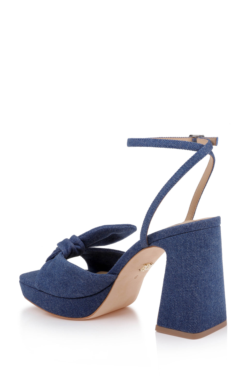 Dark Denim | Yuki Bow Ankle Strap Platform Sandal Back Side