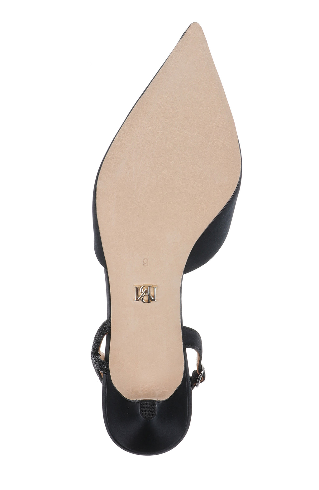 Black Satin | Yulianna Kitten Heel Slingback Pump Sole