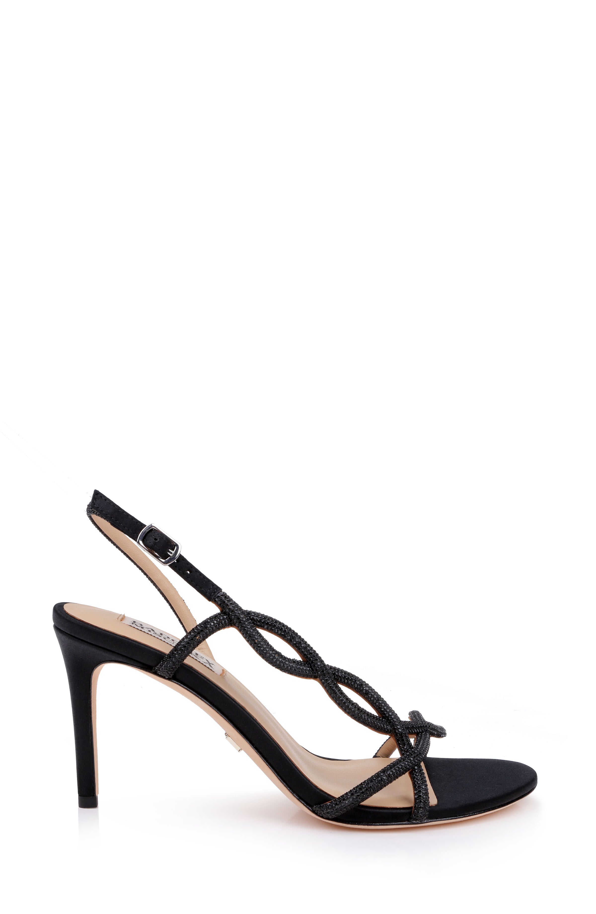 Black Satin | Yulissa Slingback Sandal Side