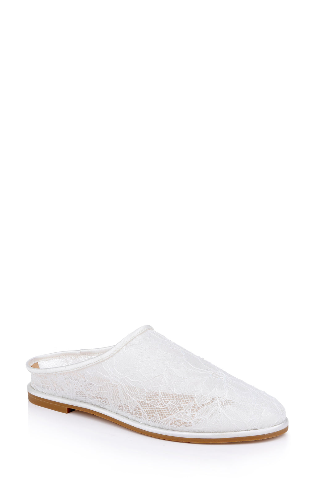 White Lace | Yumi Mesh Mule Front Side