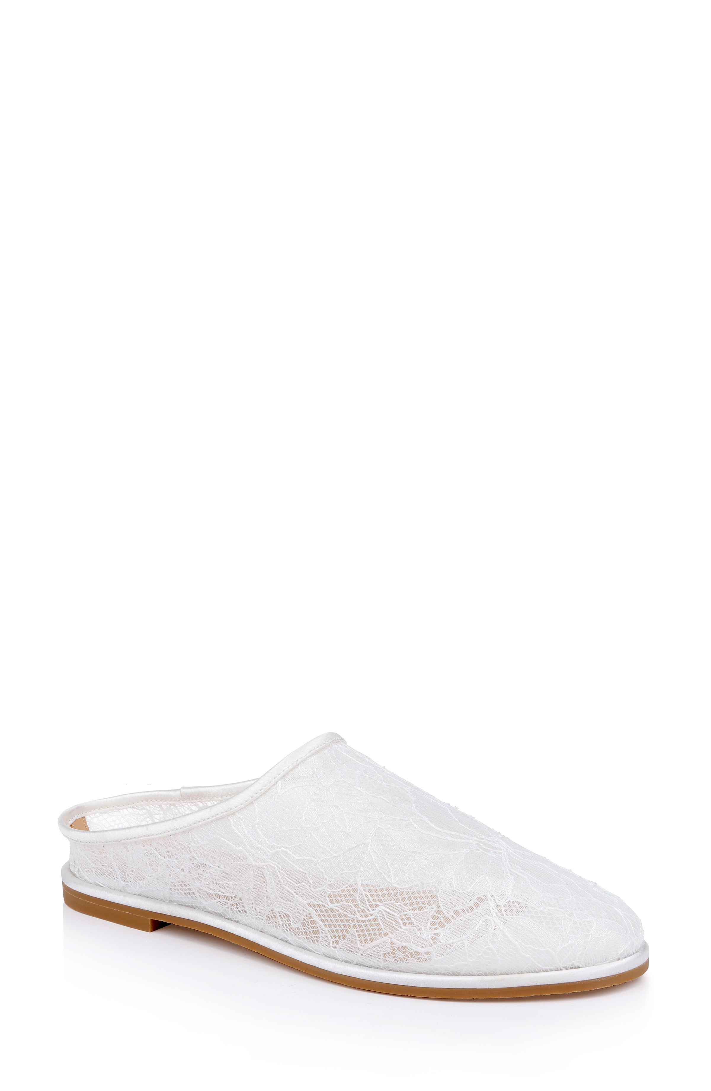 White Lace | Yumi Mesh Mule Front Side