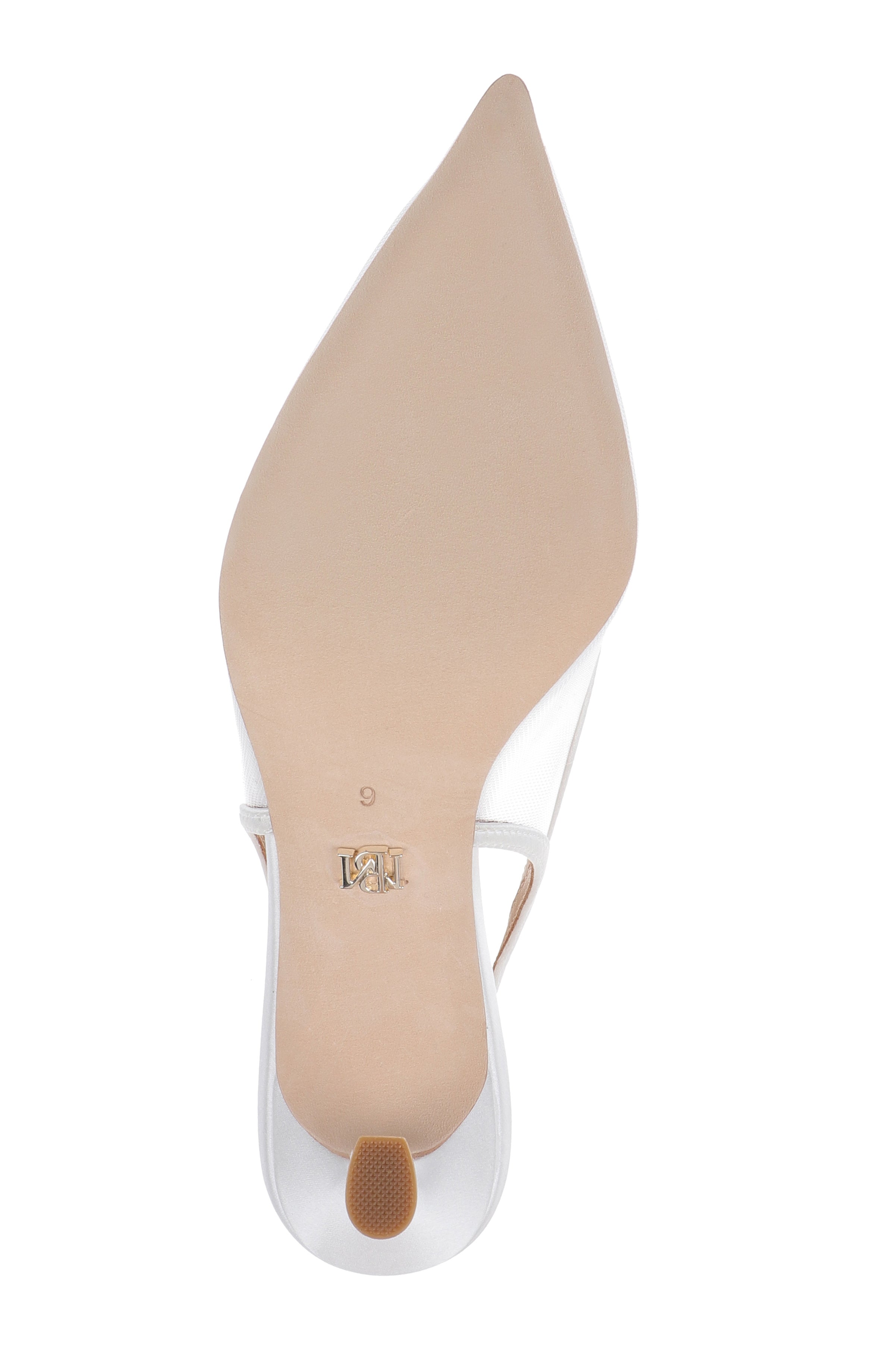 White Satin | Yuta Mesh Slingback Pump Sole