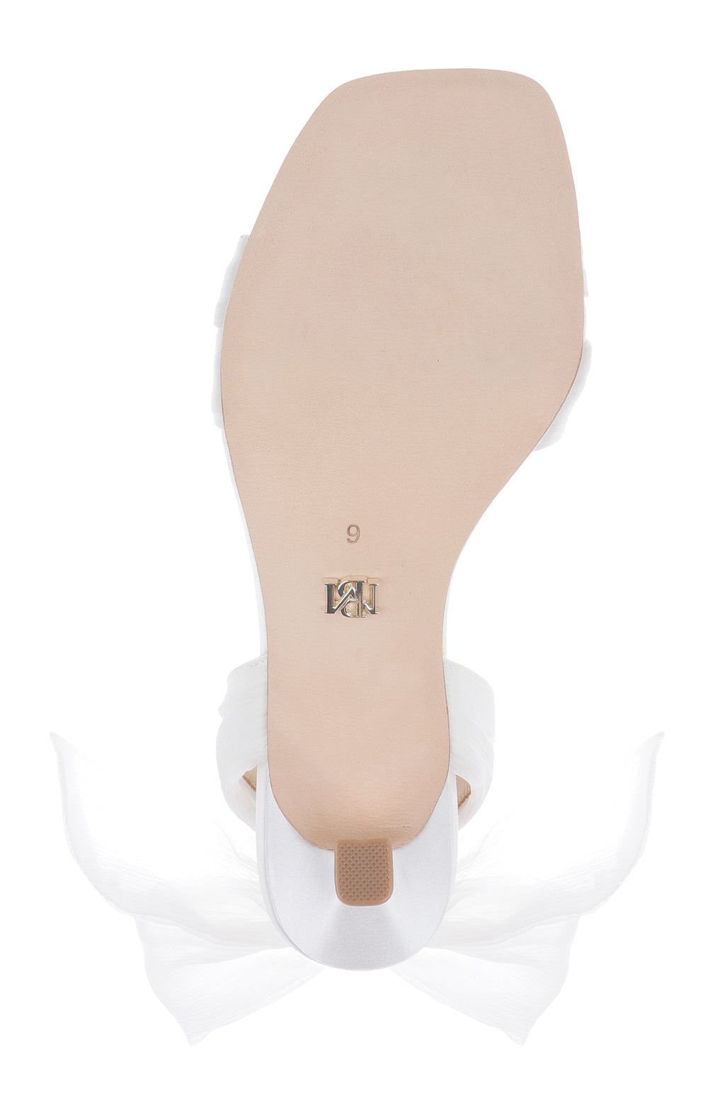 White Satin | Yanis Ankle Wrap Heeled Sandal Sole