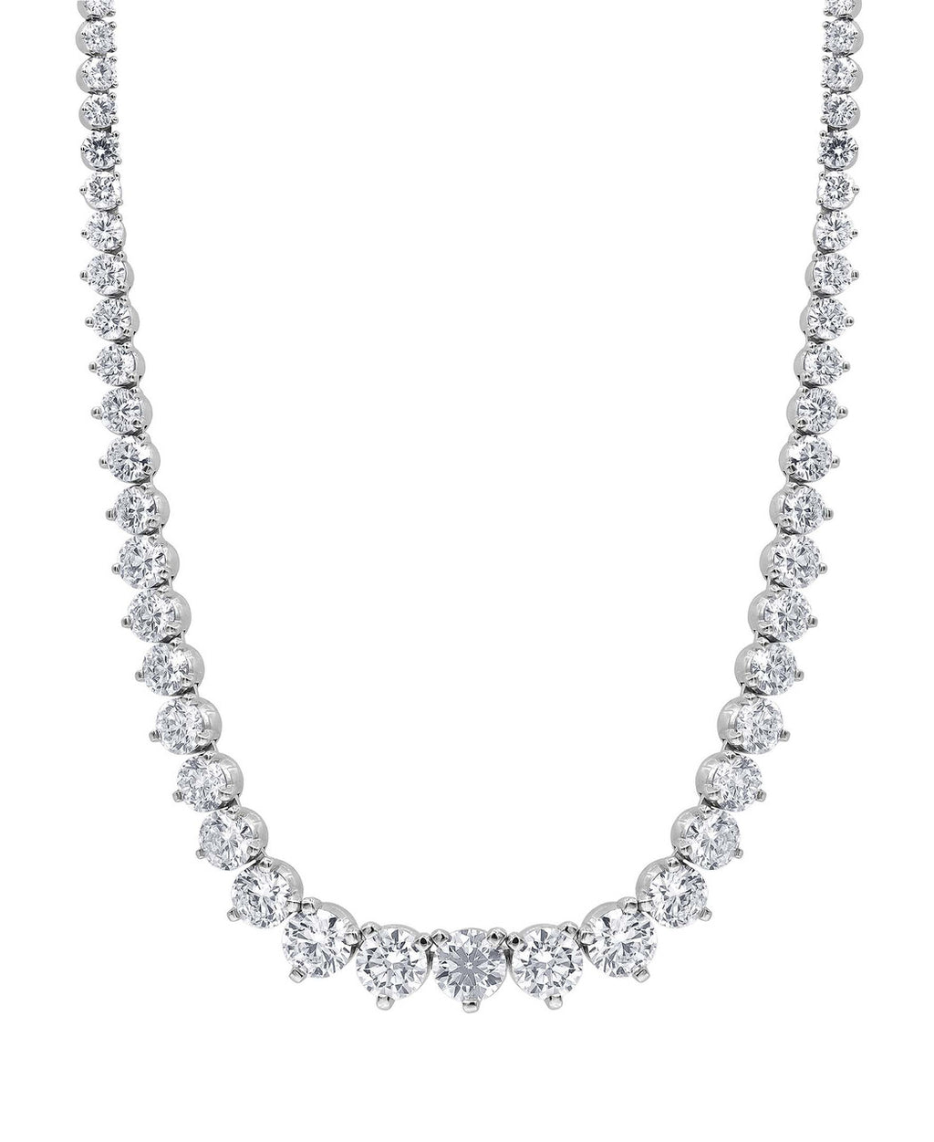 White Gold | 15CTTW Diamond Graduated Collar Necklace Front