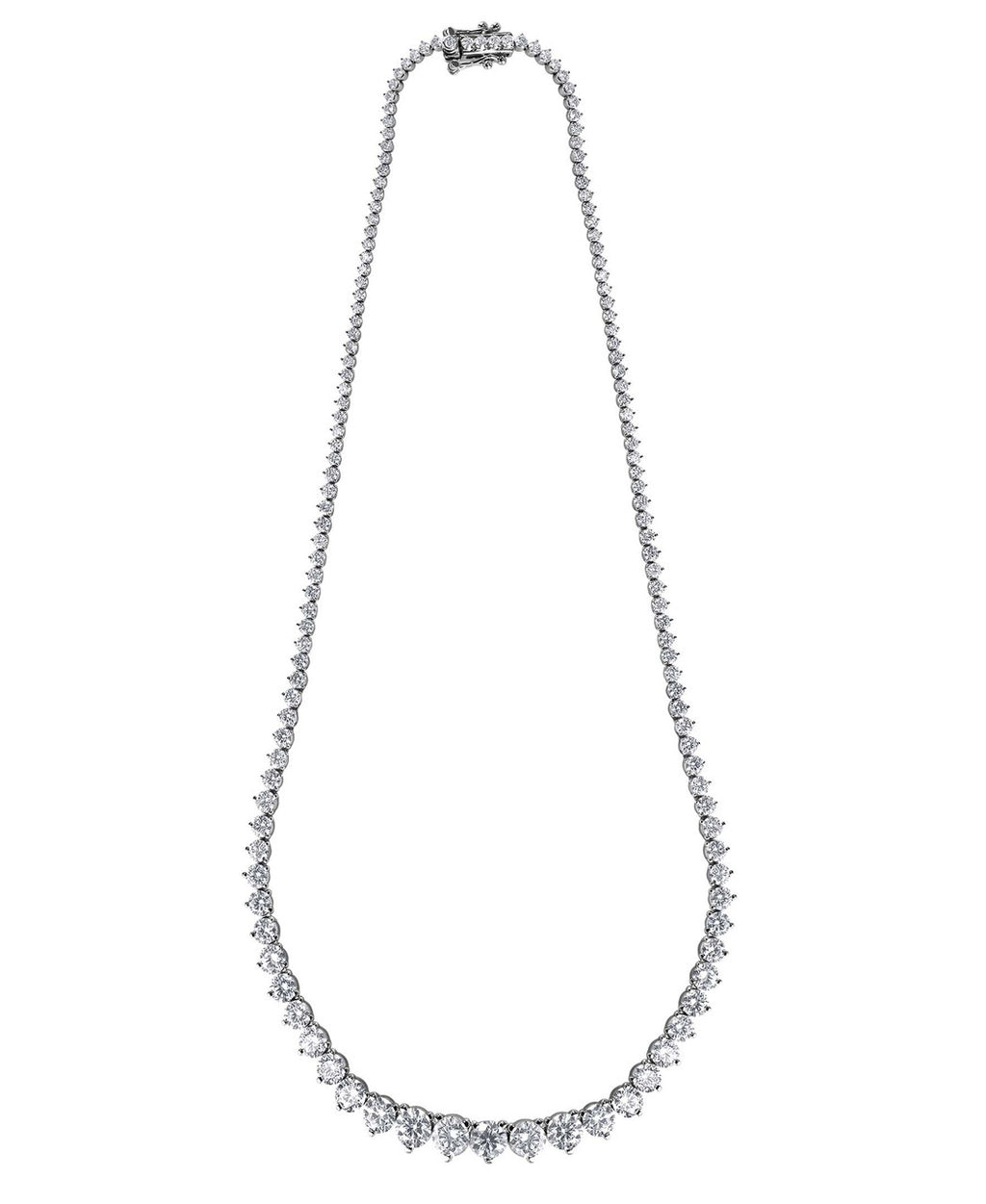 White Gold | 15CTTW Diamond Graduated Collar Necklace Side